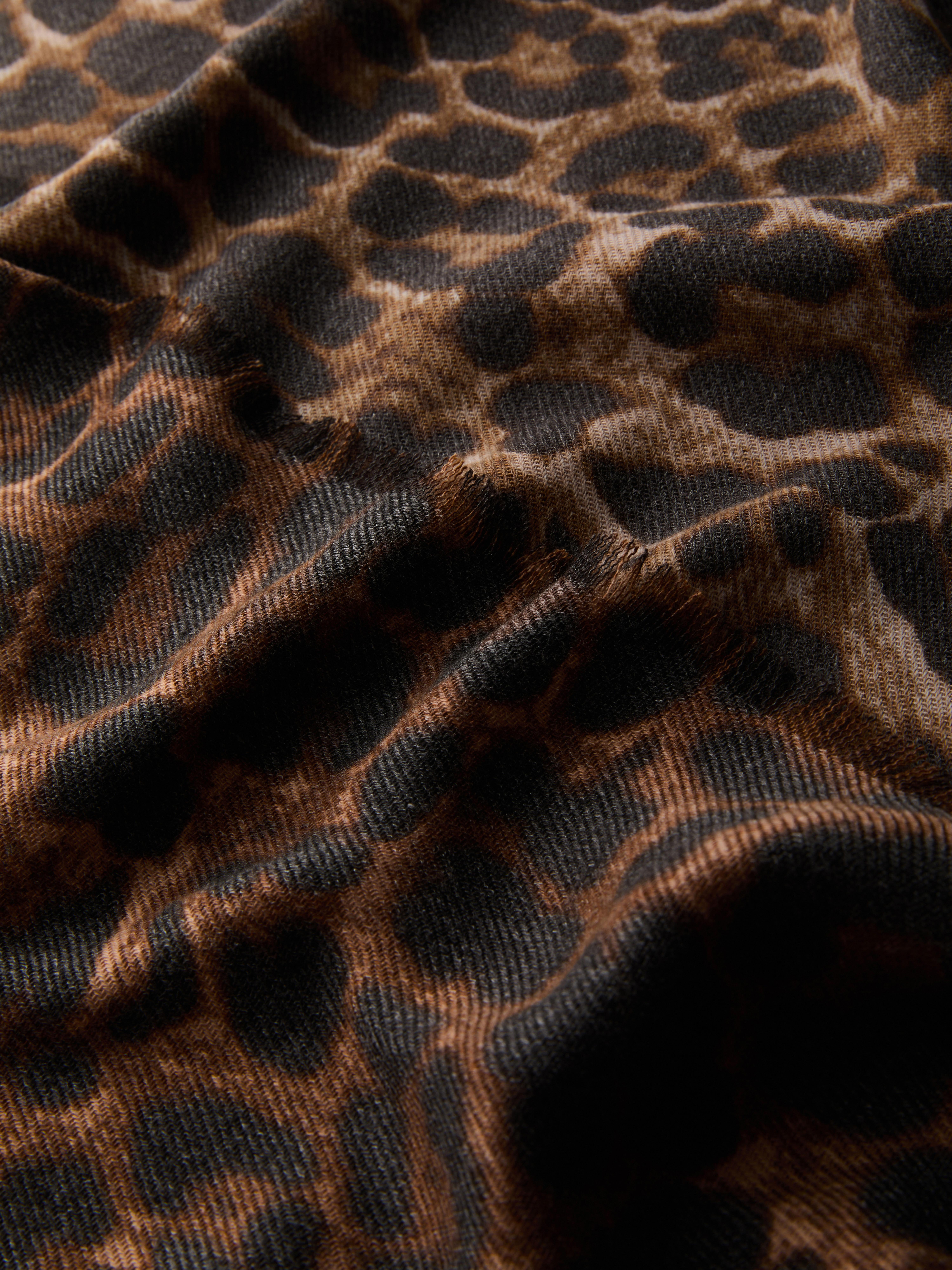 Woven Leopard Print Scarf