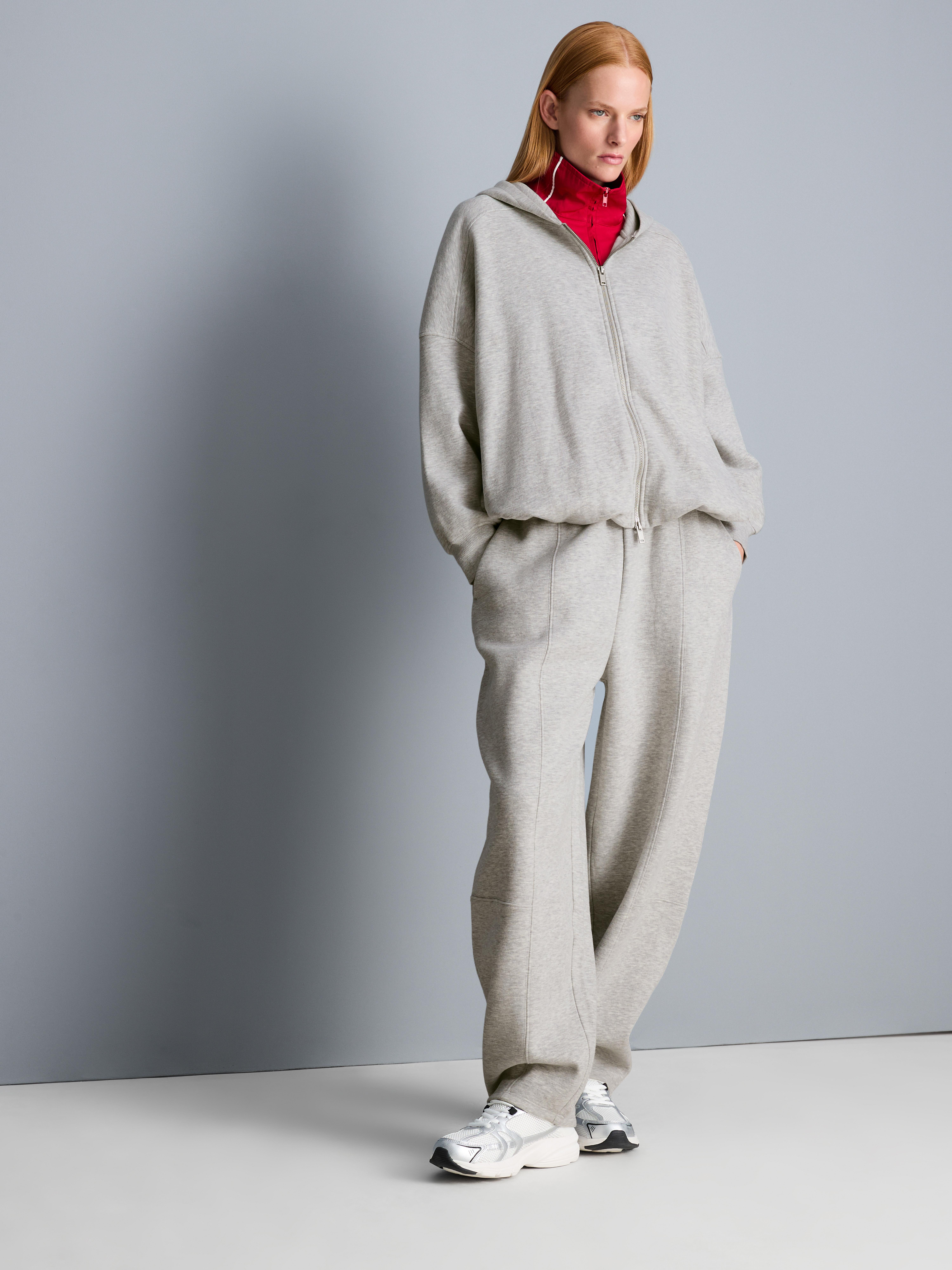 Cotton Rich Bubble Hem Zip Through Hoodie