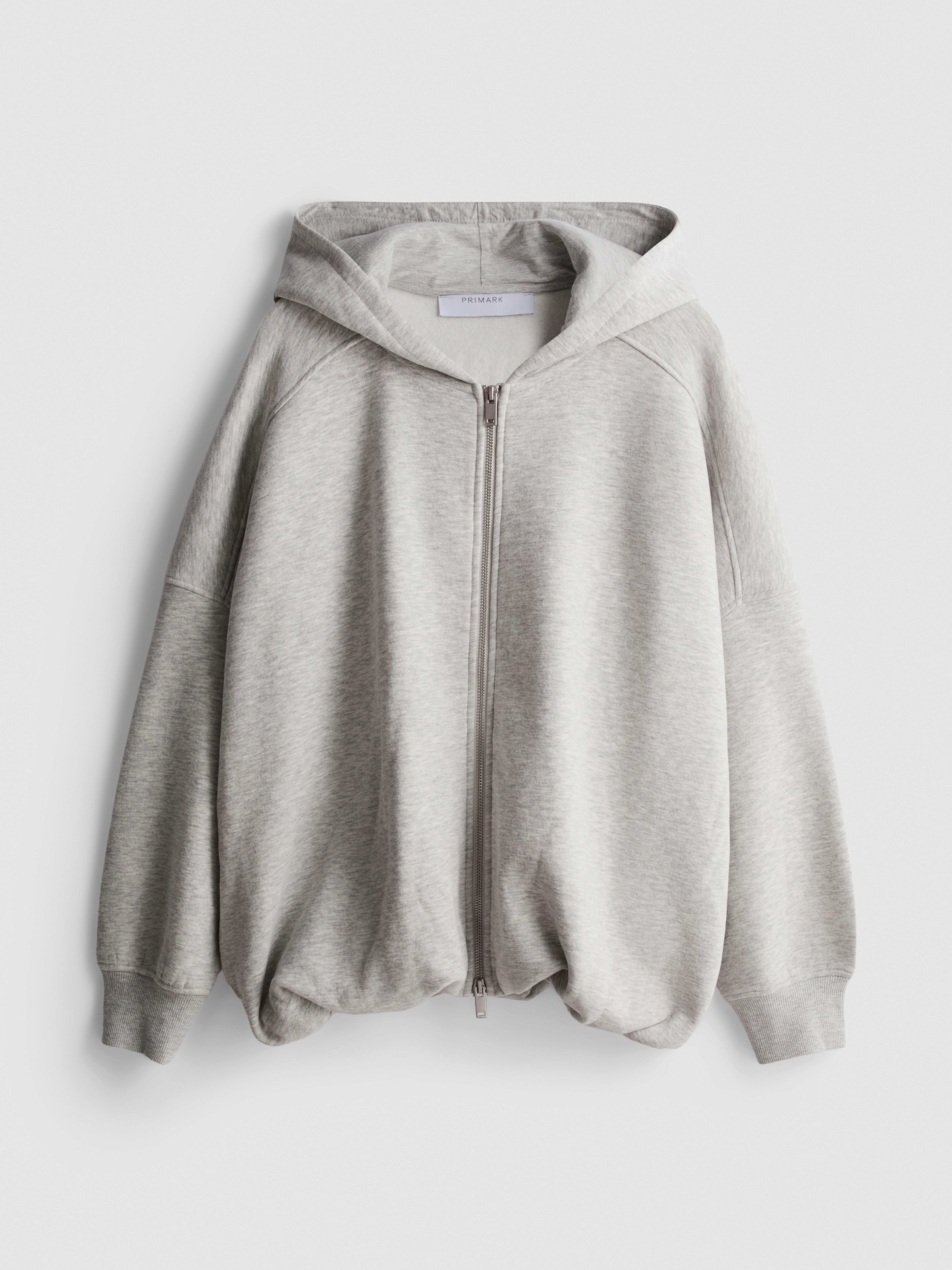 Cotton Rich Bubble Hem Zip Through Hoodie