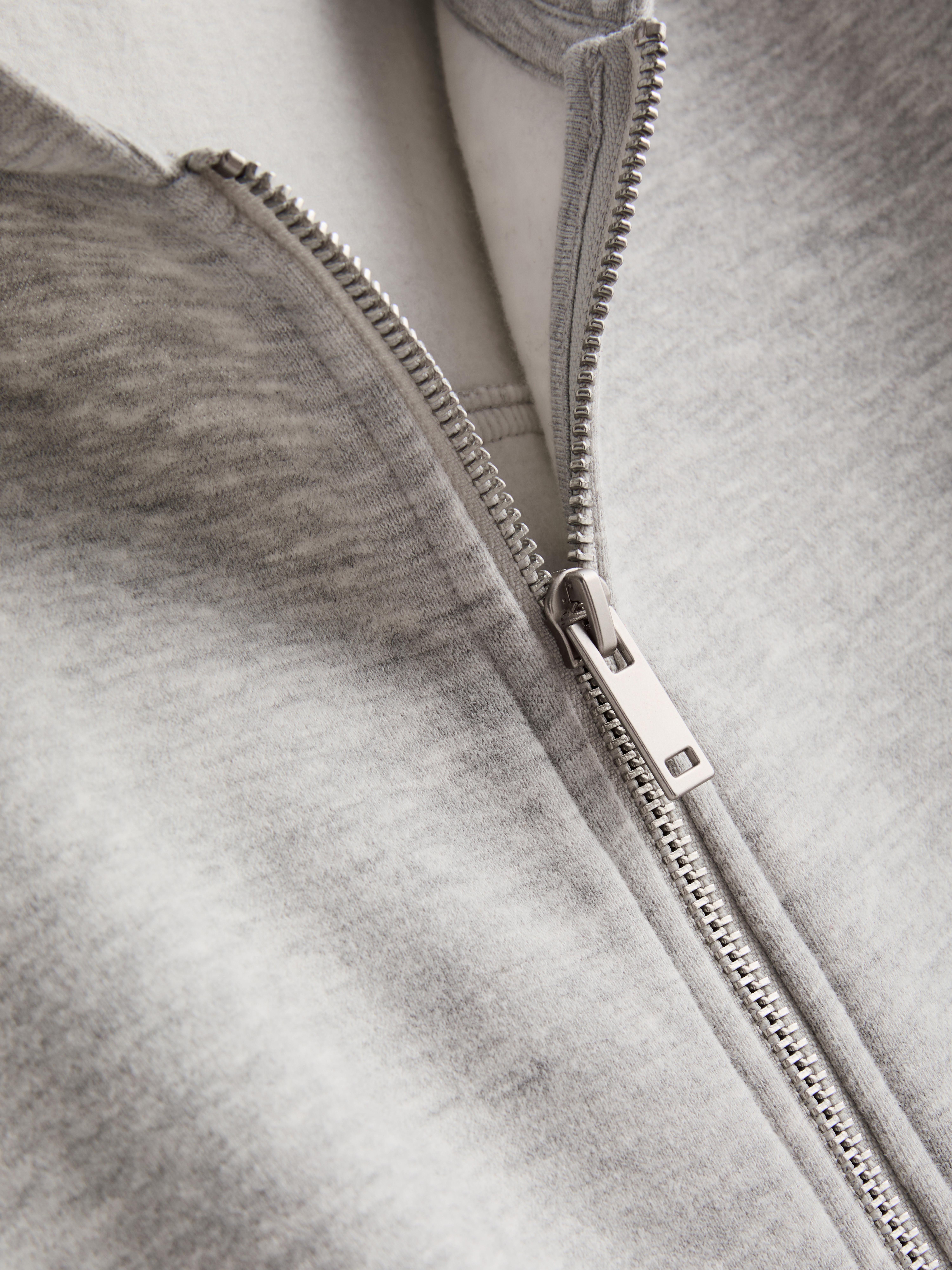 Cotton Rich Bubble Hem Zip Through Hoodie