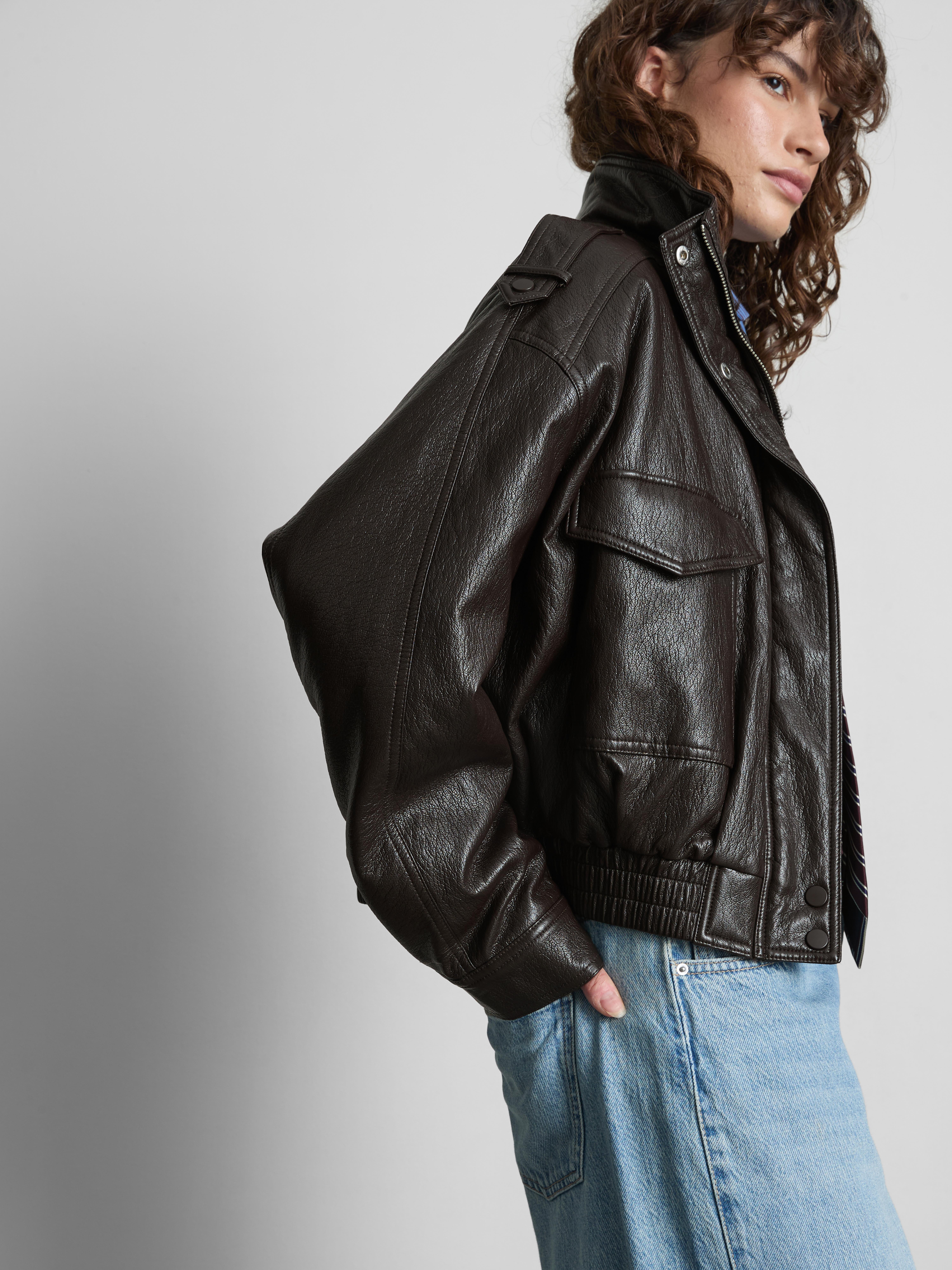 The Primark Scene | Faux Leather Funnel Neck Bomber Jacket