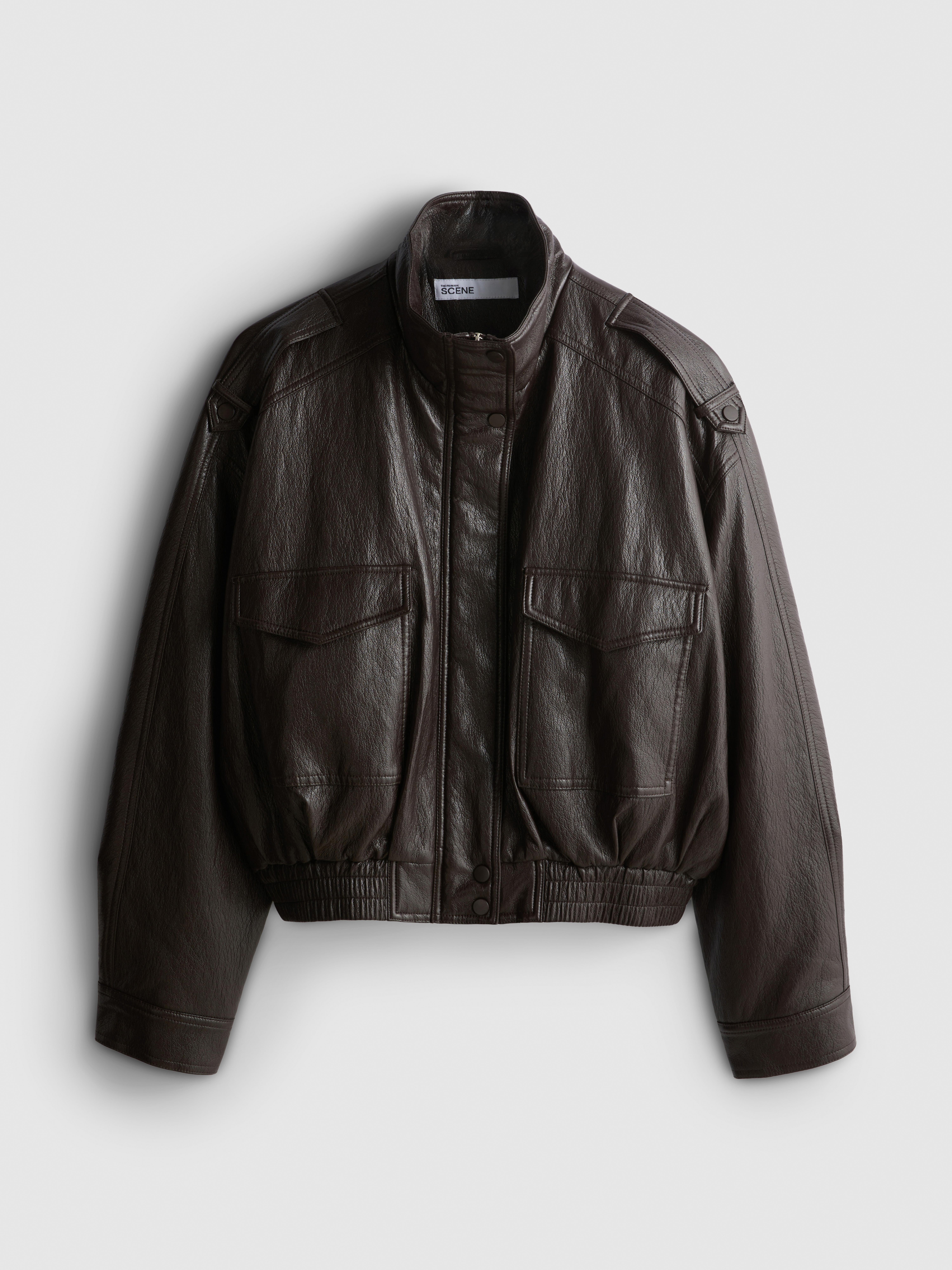 The Primark Scene | Faux Leather Funnel Neck Bomber Jacket