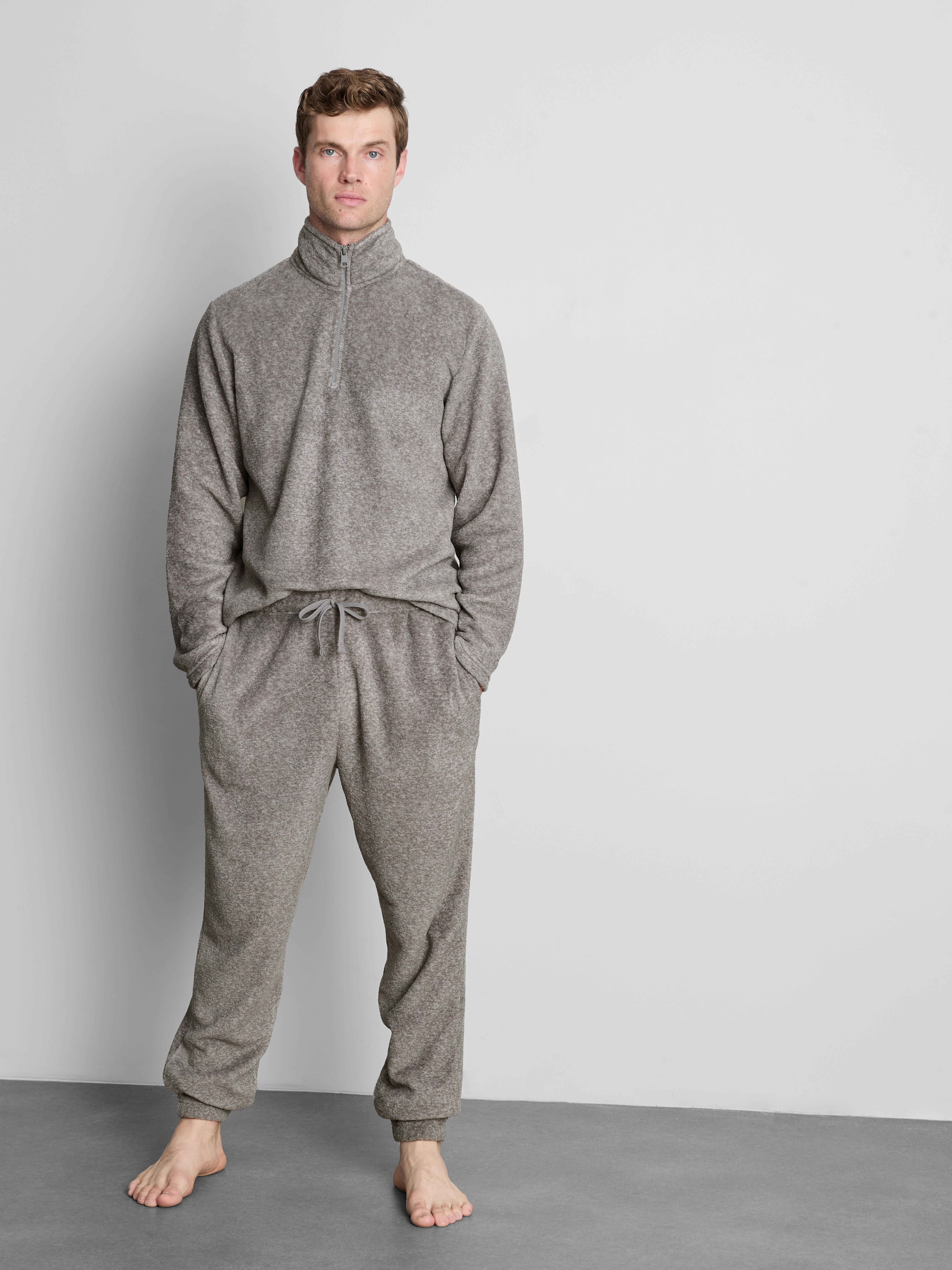 Quarter-Zip Fleece Pajamas
