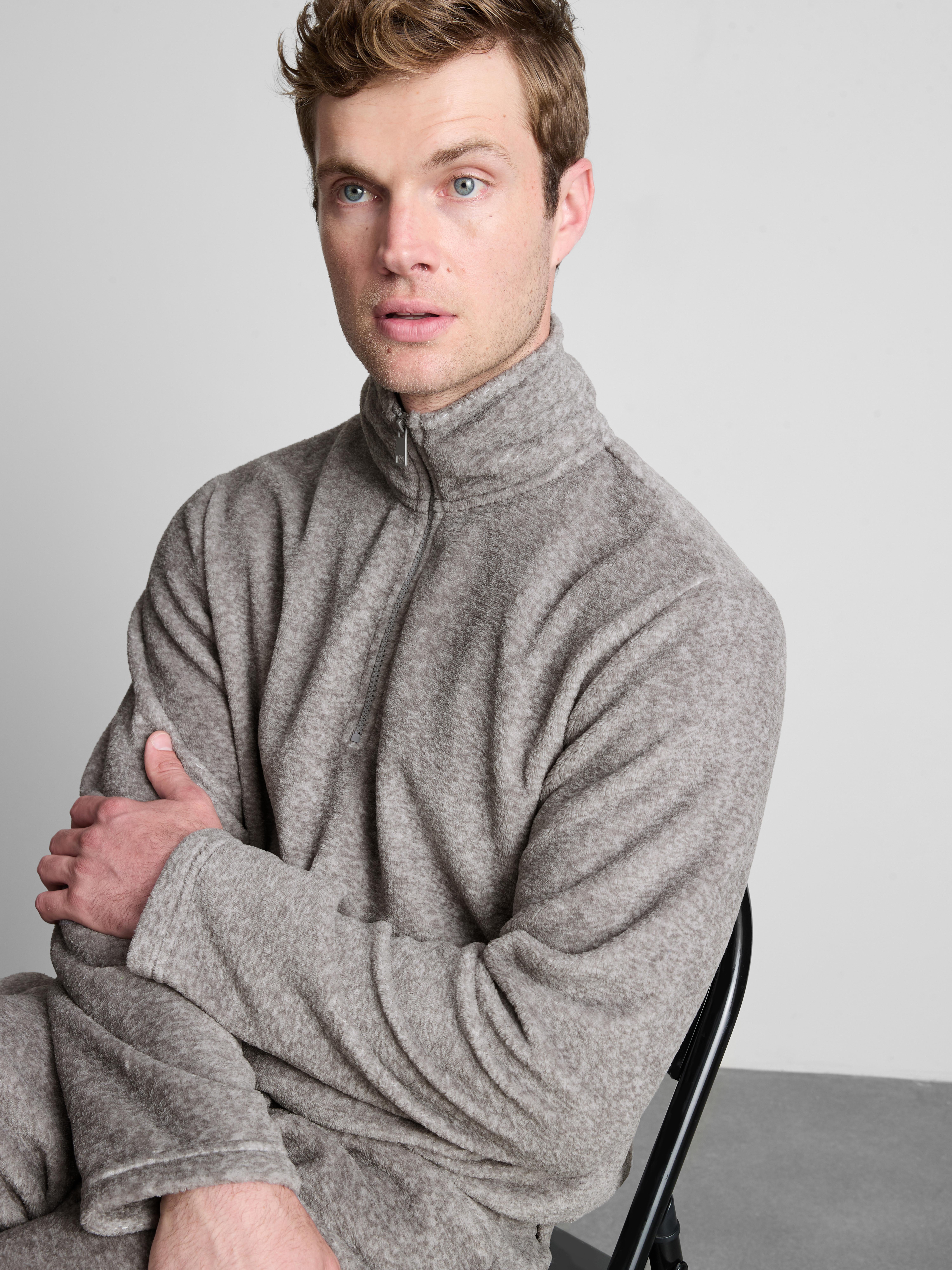 Quarter-Zip Fleece Pajamas