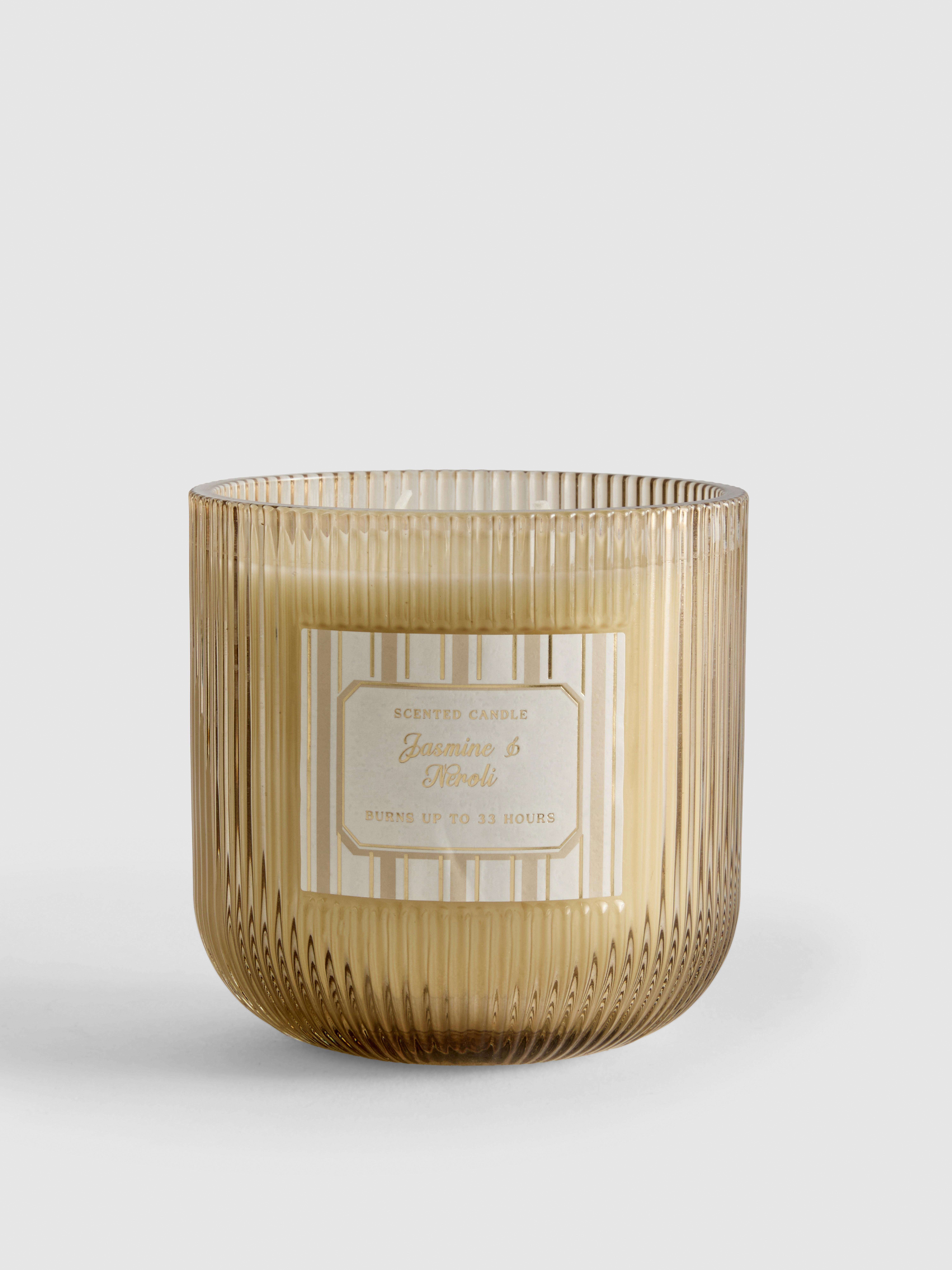 Ribbed Glass Scented Candle Ivory