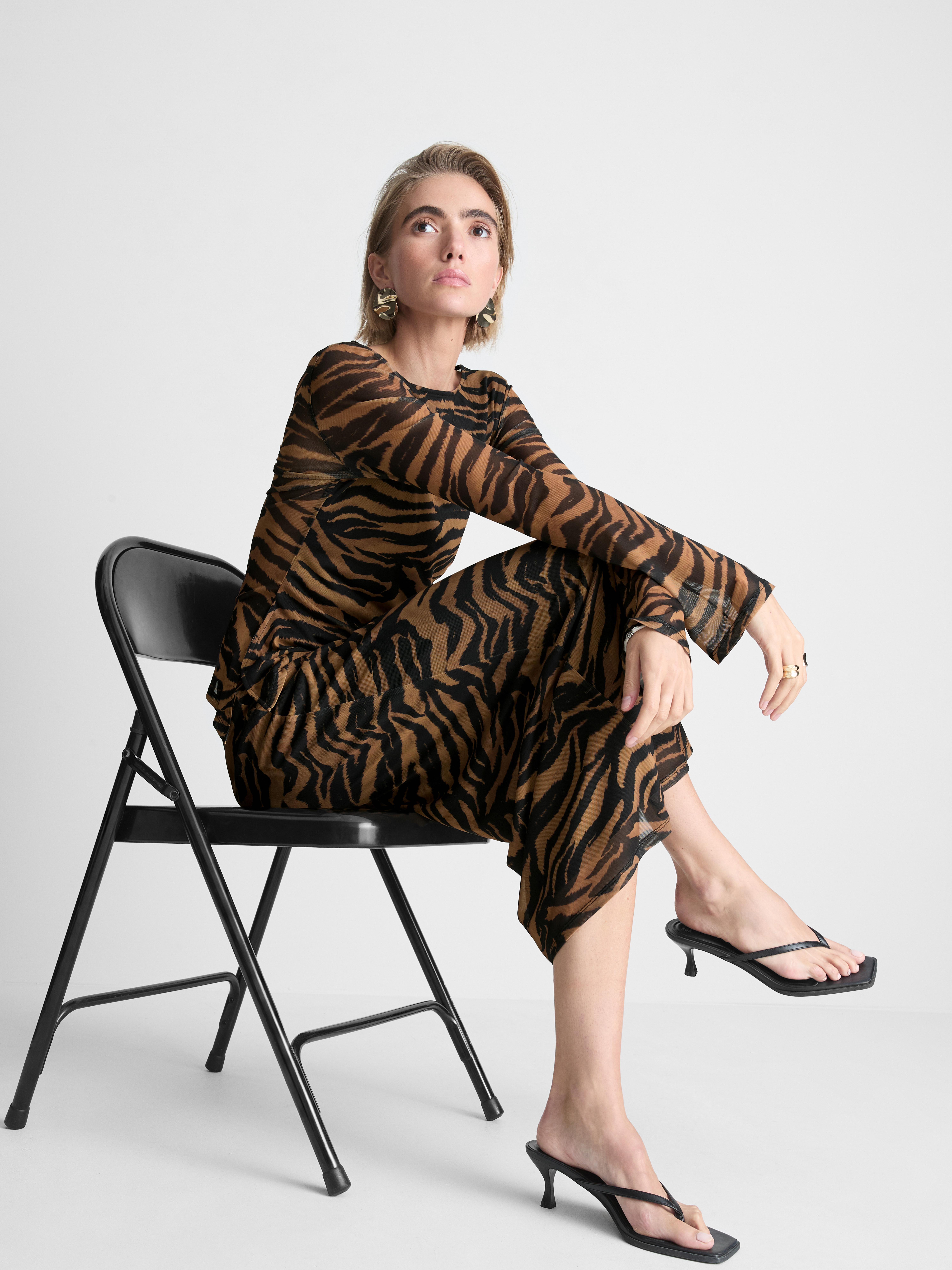 Tiger Mesh Long Sleeve Top