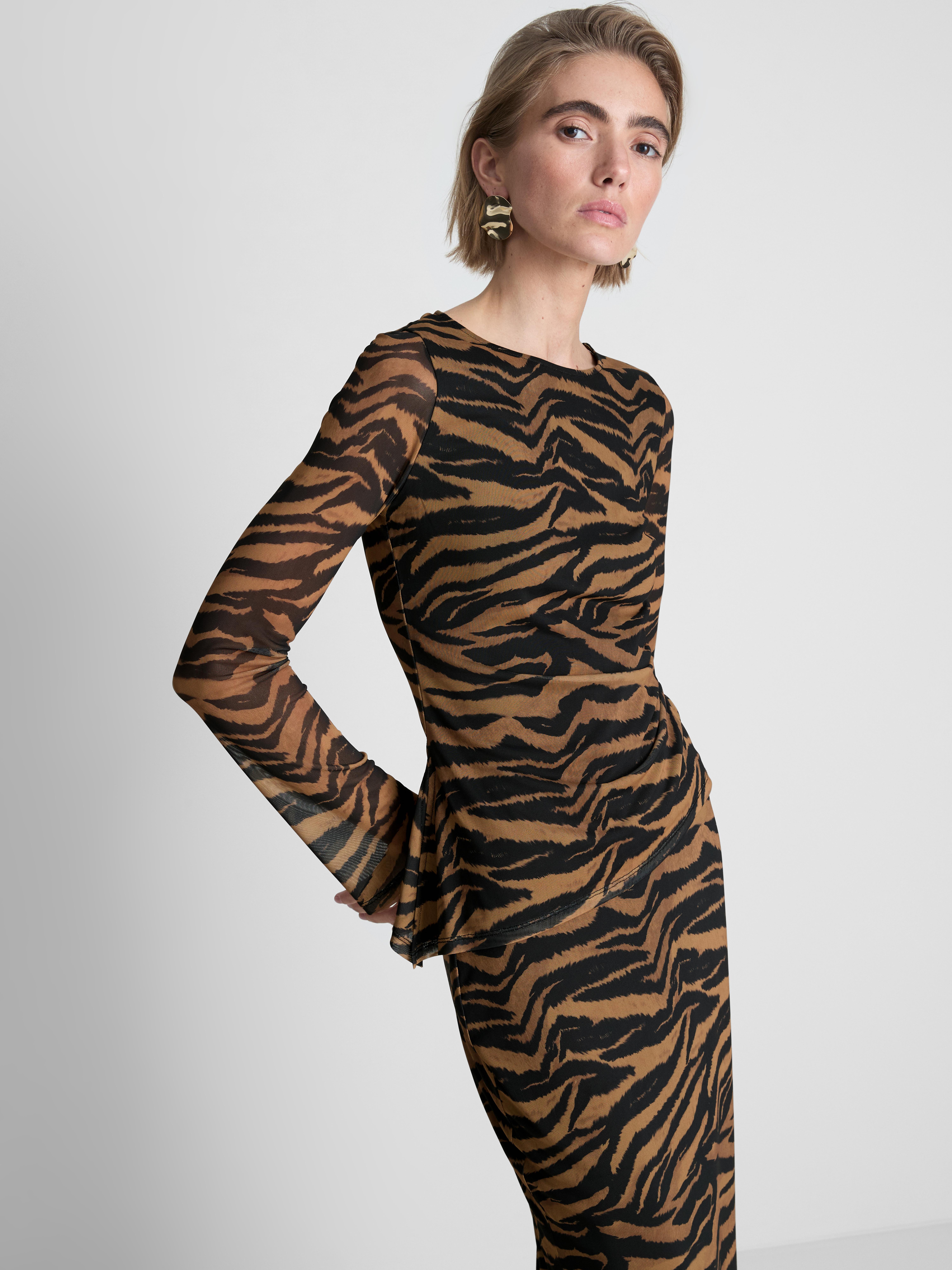 Tiger Mesh Long Sleeve Top