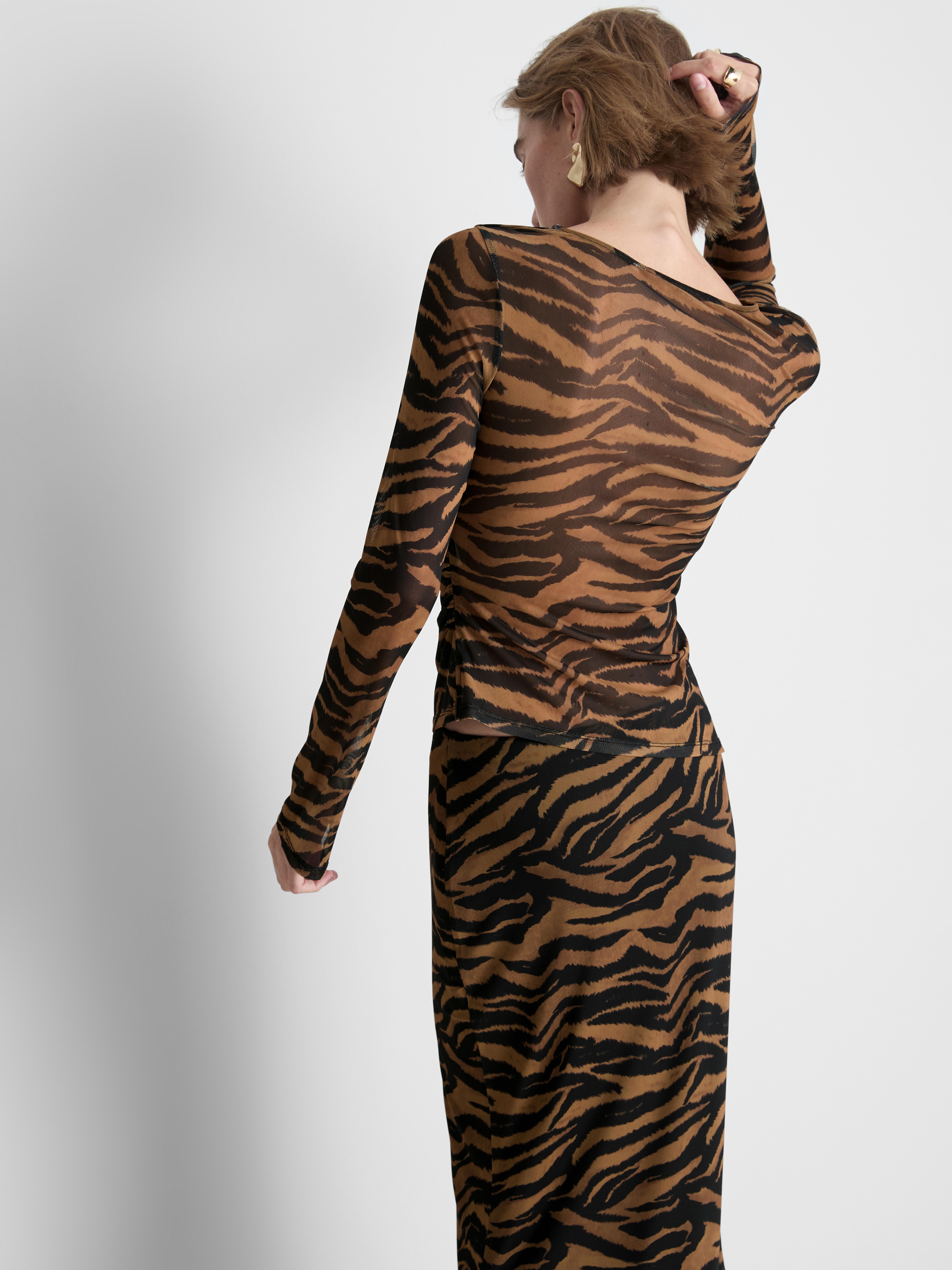 Tiger Mesh Long Sleeve Top