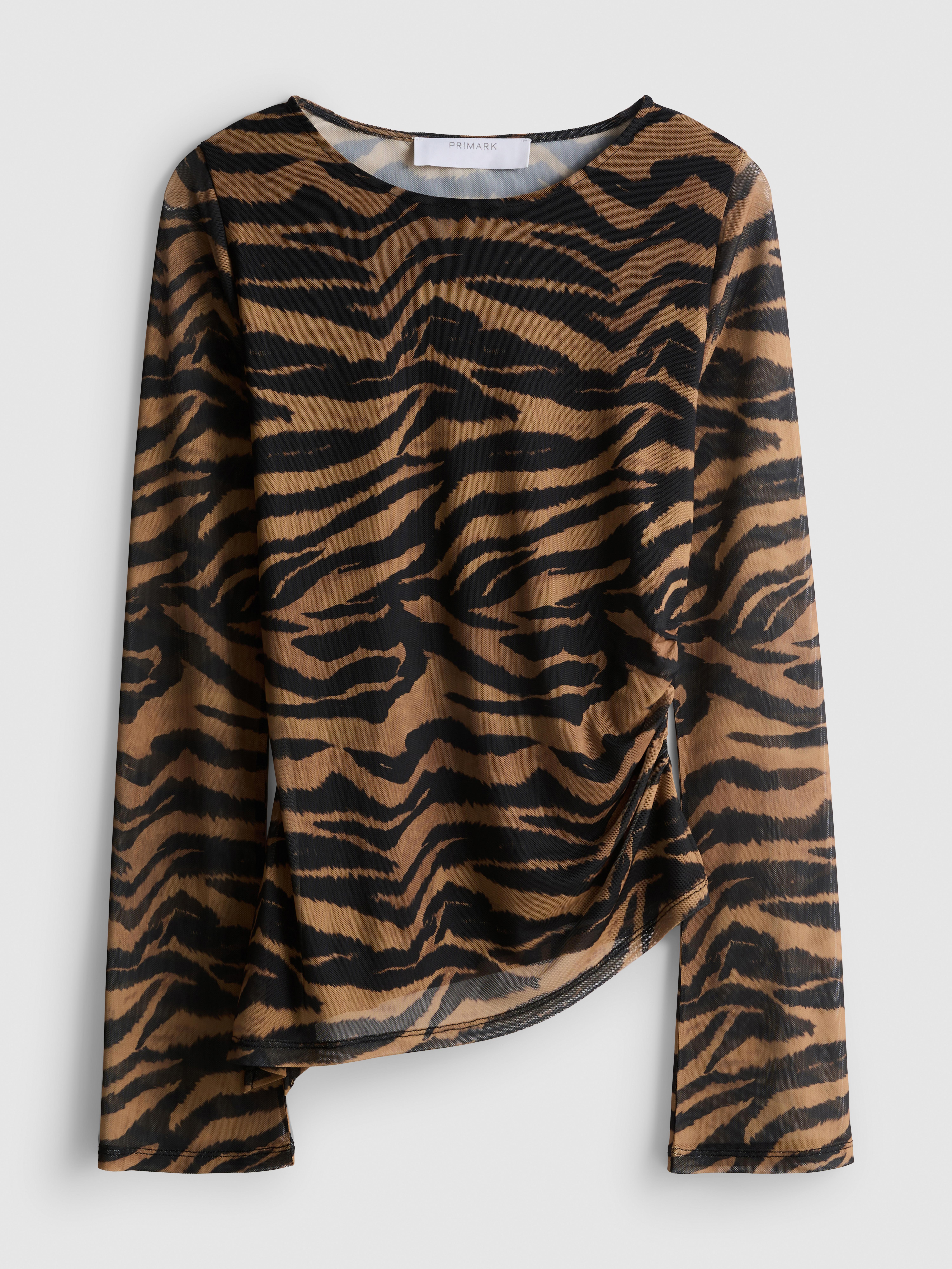 Tiger Mesh Long Sleeve Top