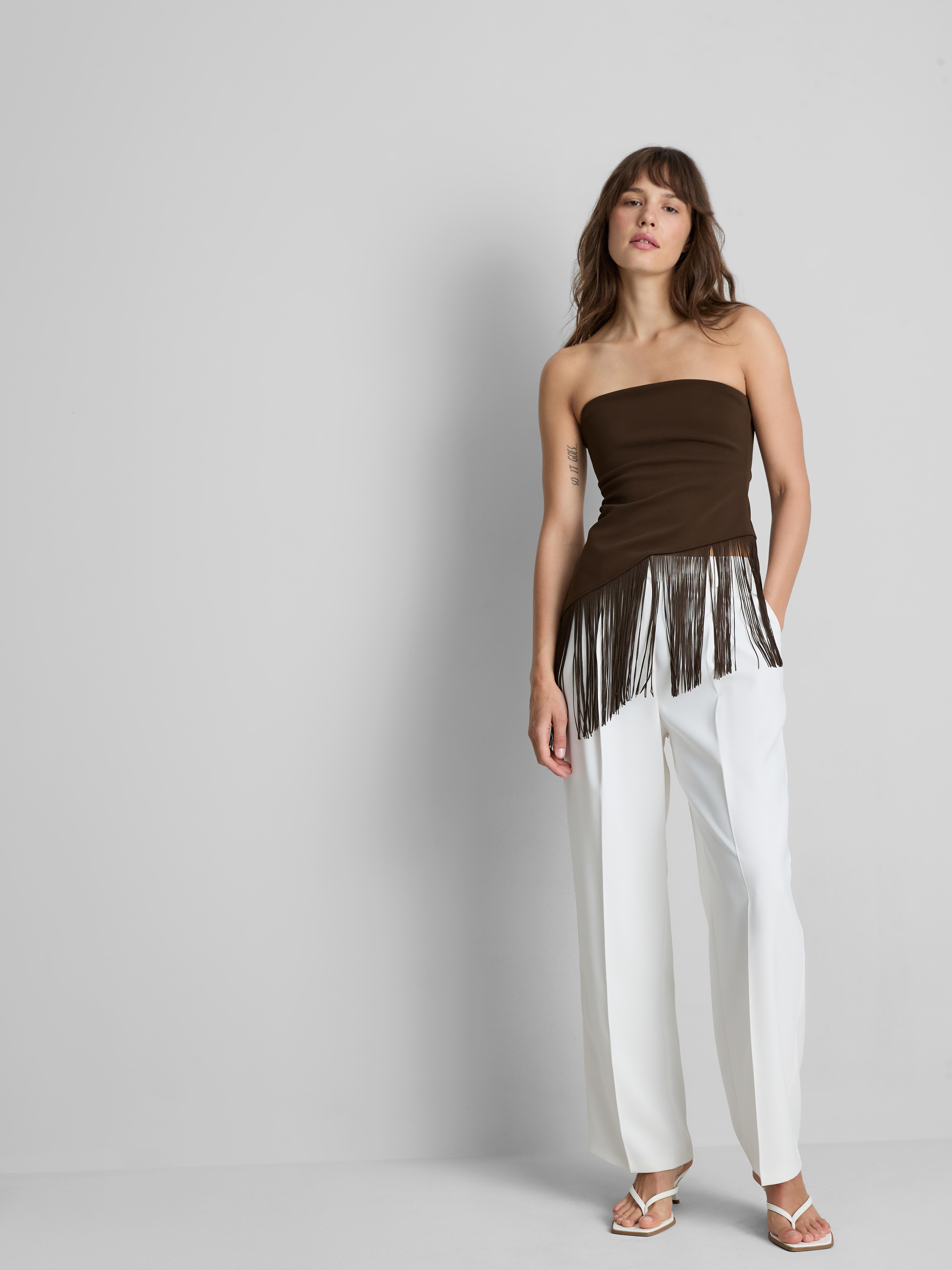 Langes Bandeau-Top mit Fransen