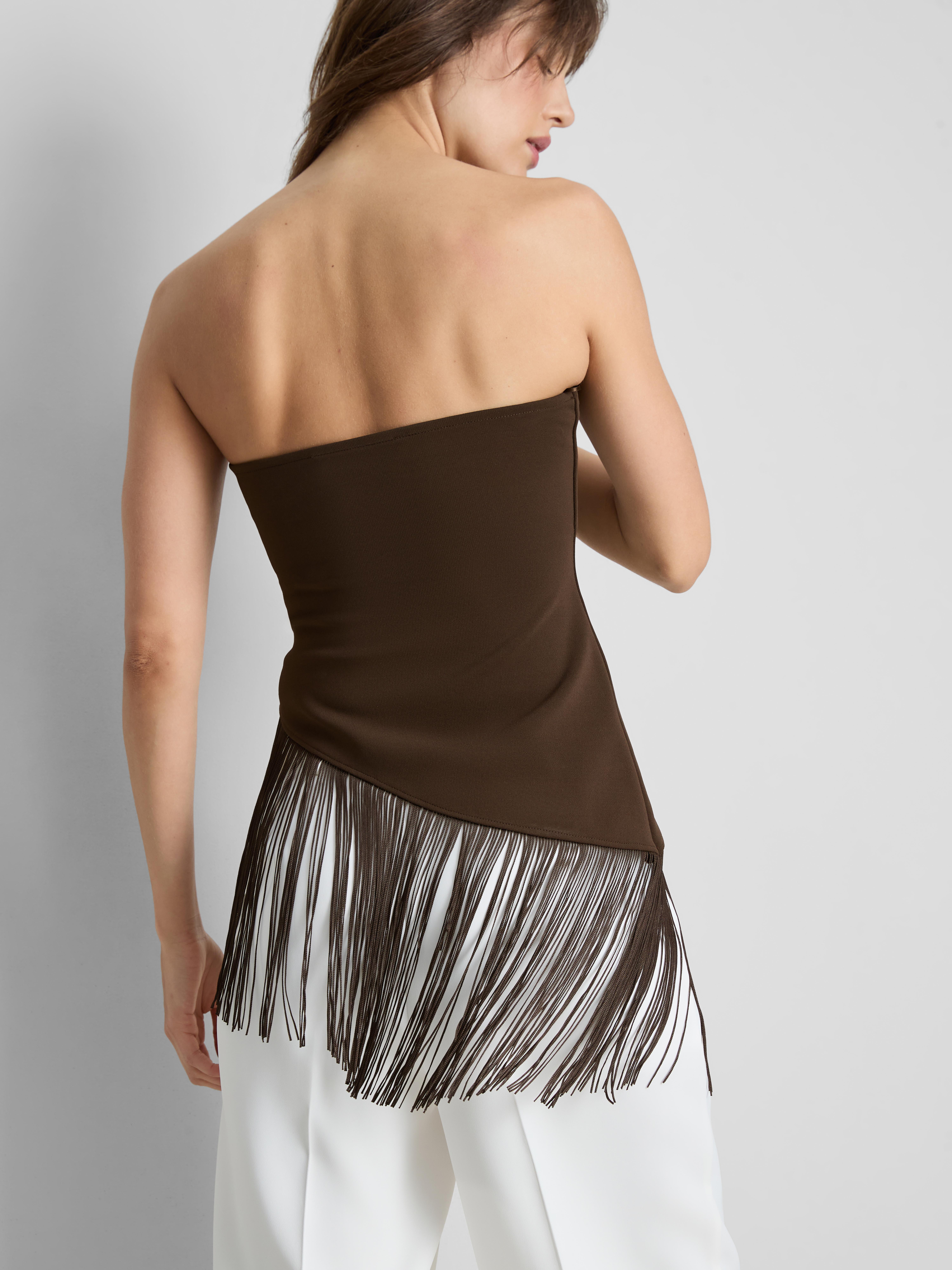 Langes Bandeau-Top mit Fransen