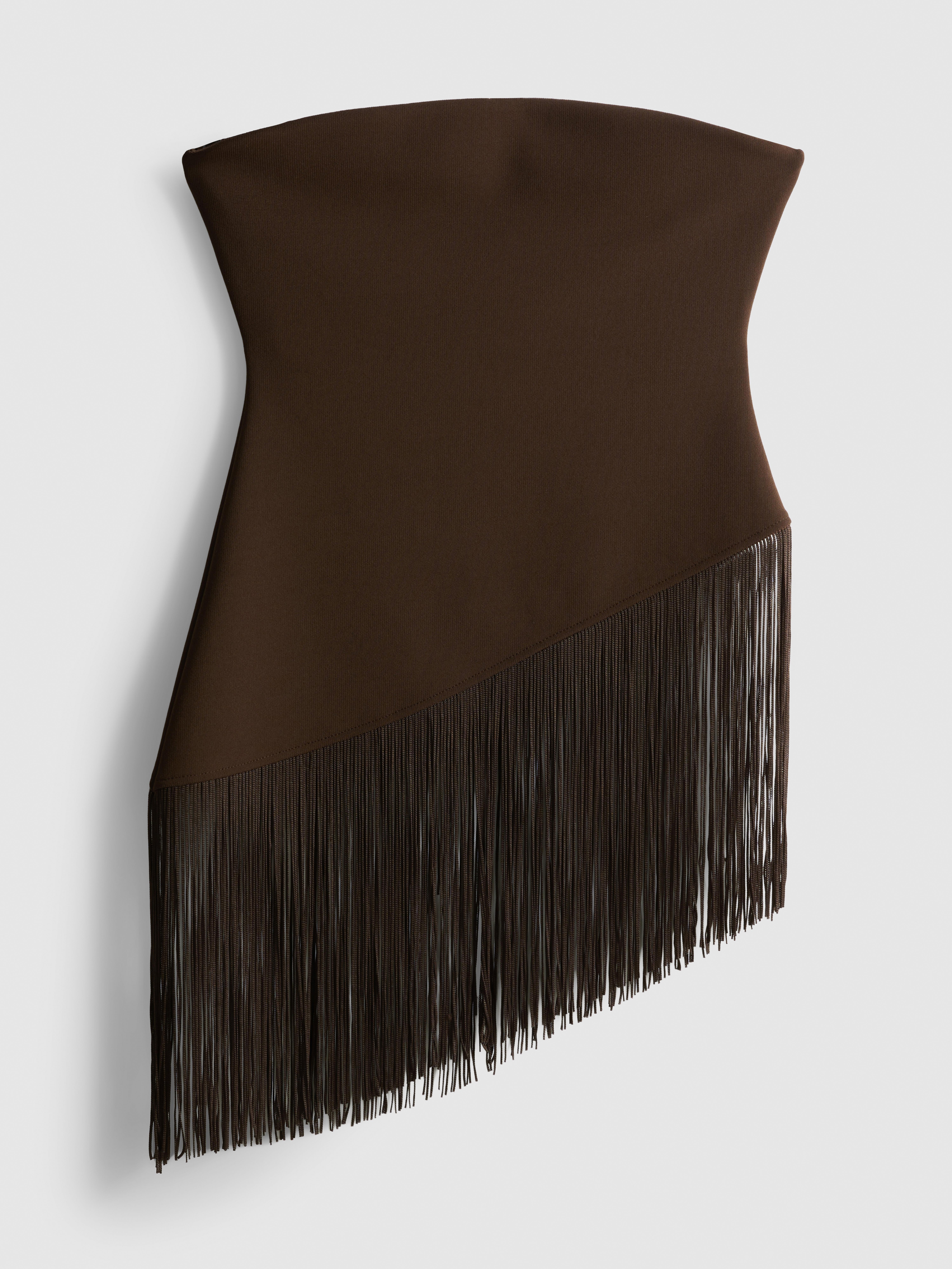 Langes Bandeau-Top mit Fransen