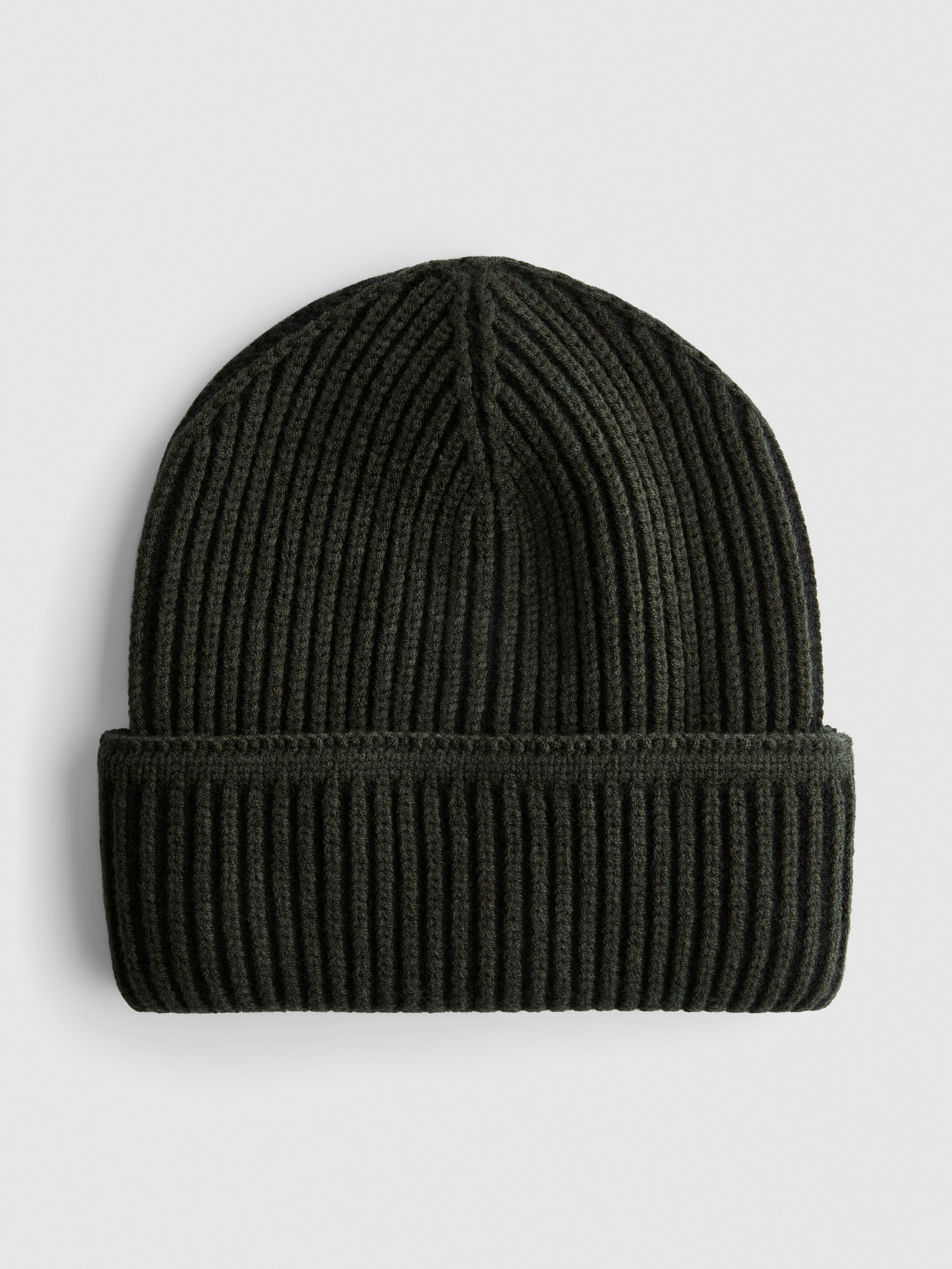 The Edit Ribbed Beanie Hat Khaki