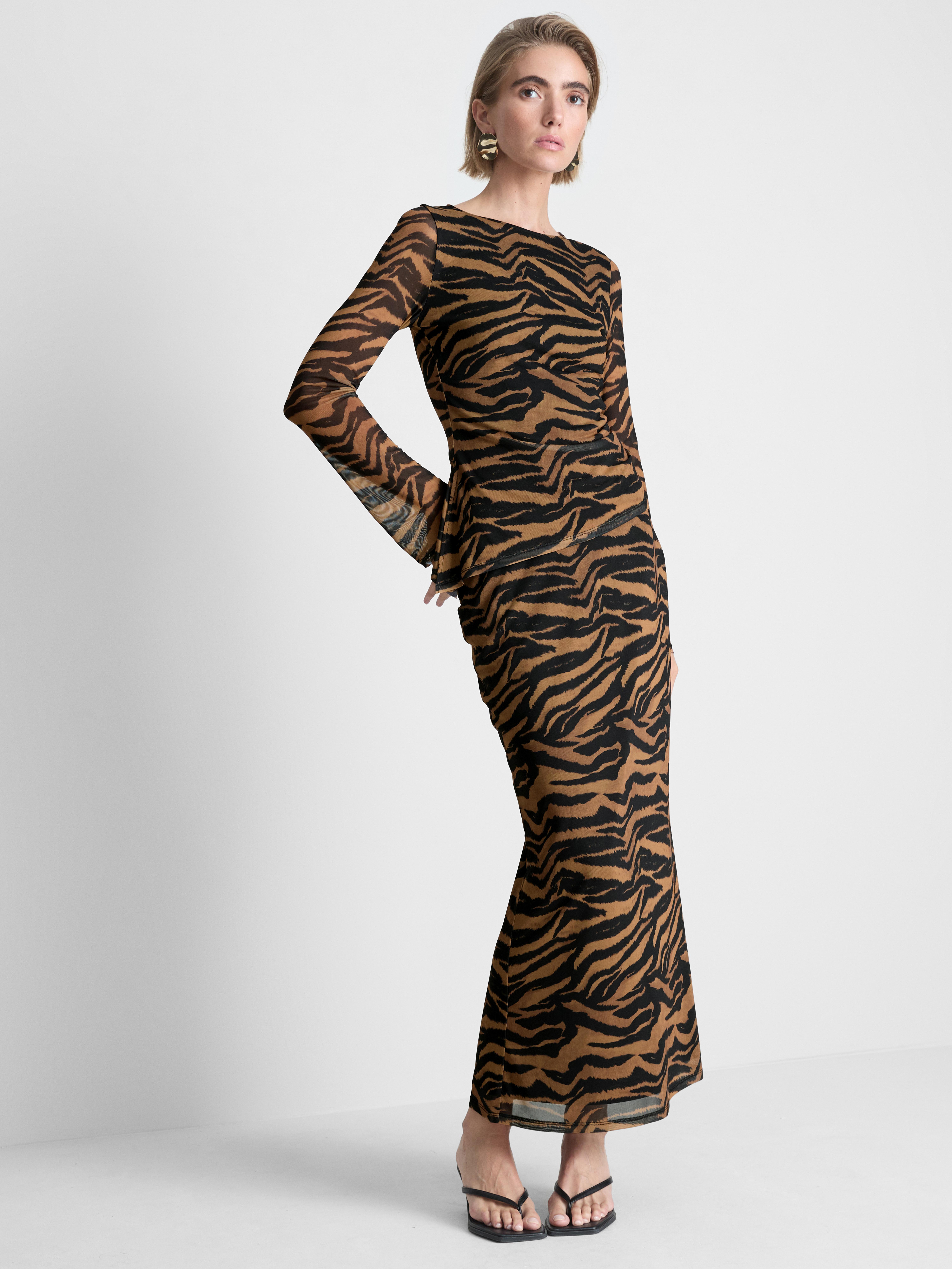 Tiger Mesh Midi Skirt