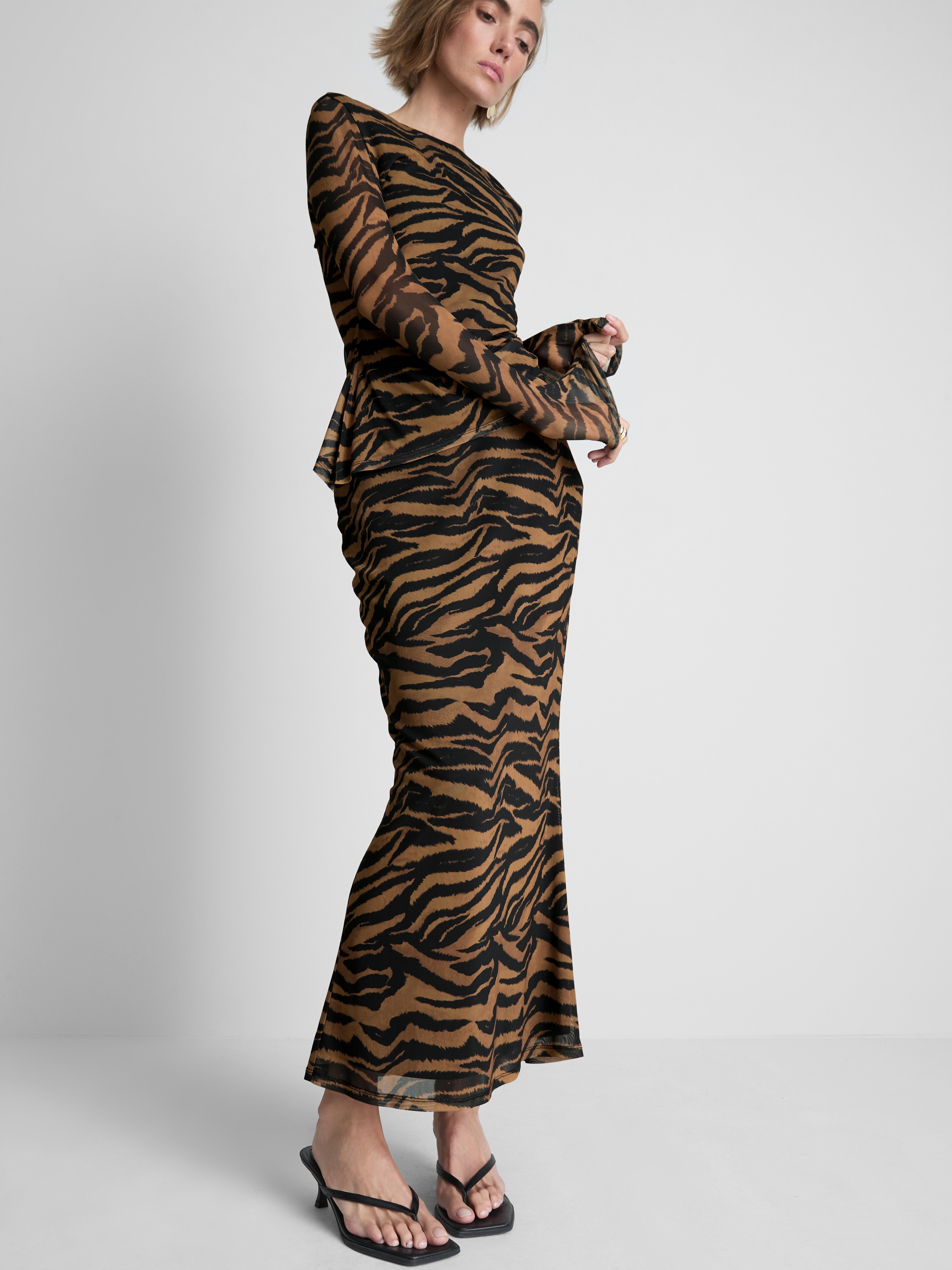 Tiger Mesh Midi Skirt