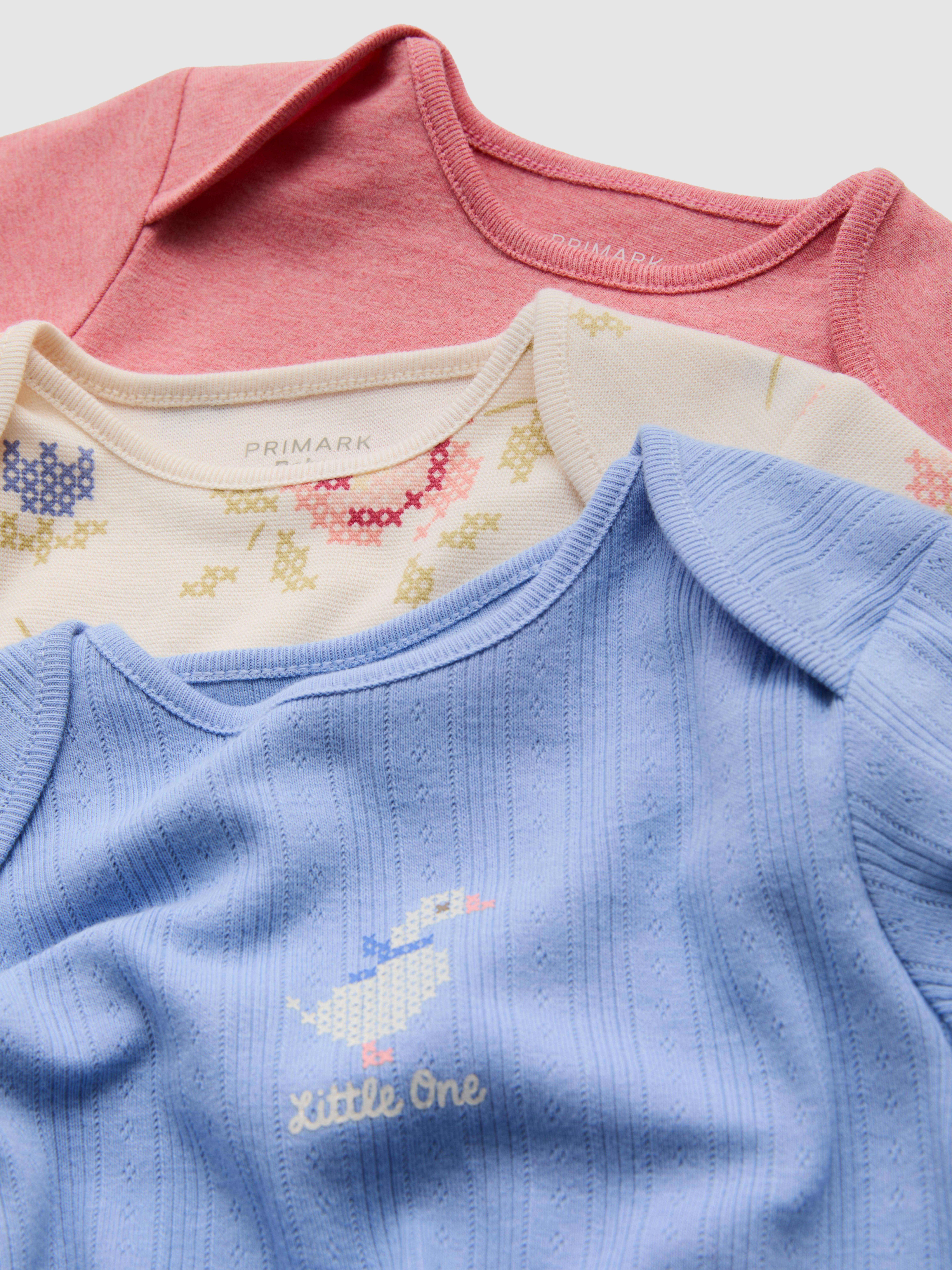 0-18mths | 3pk Cotton Rich Long Sleeve Bodysuits