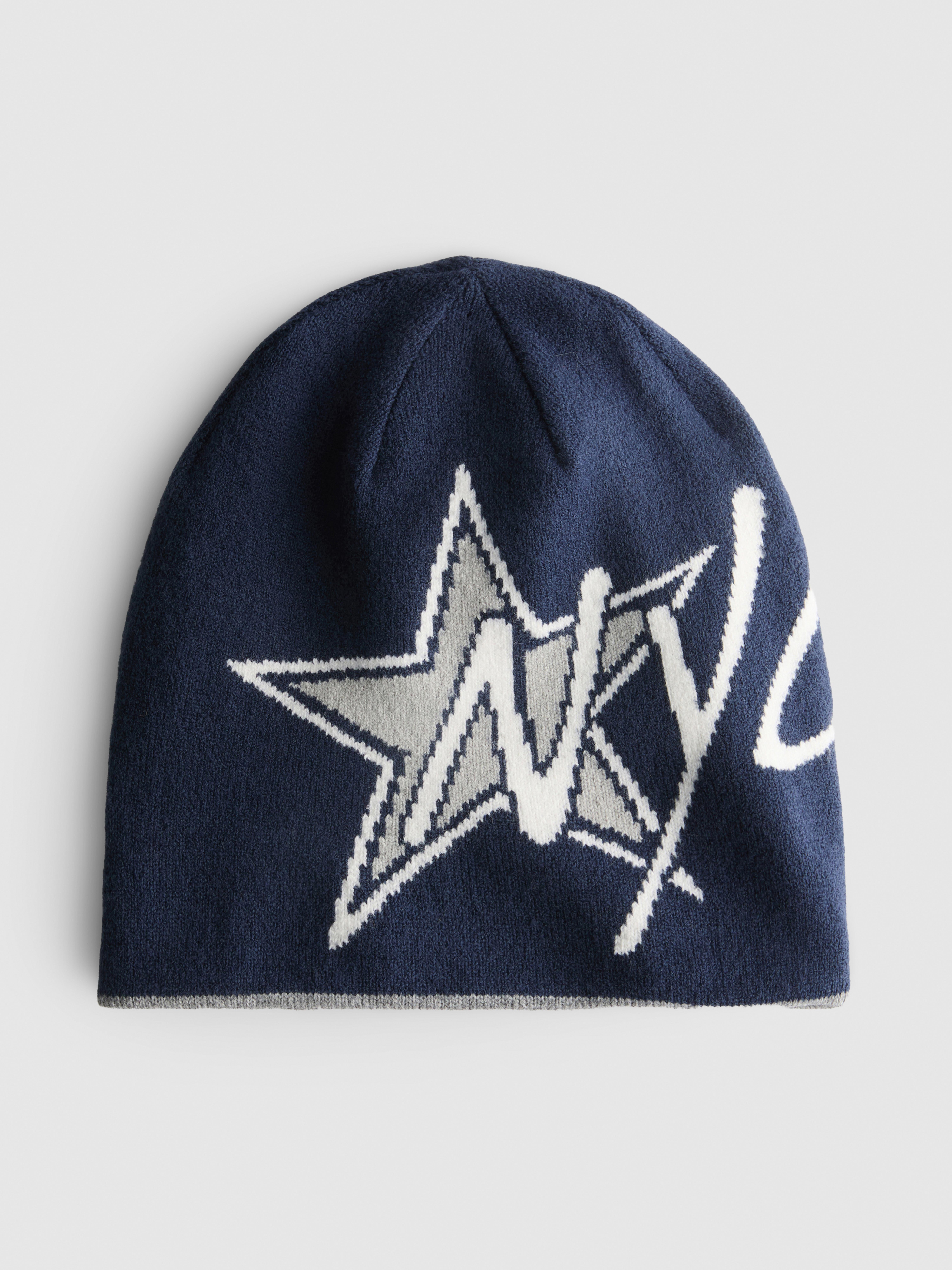Men's Navy NYC Reversible Beanie Hat | Primark