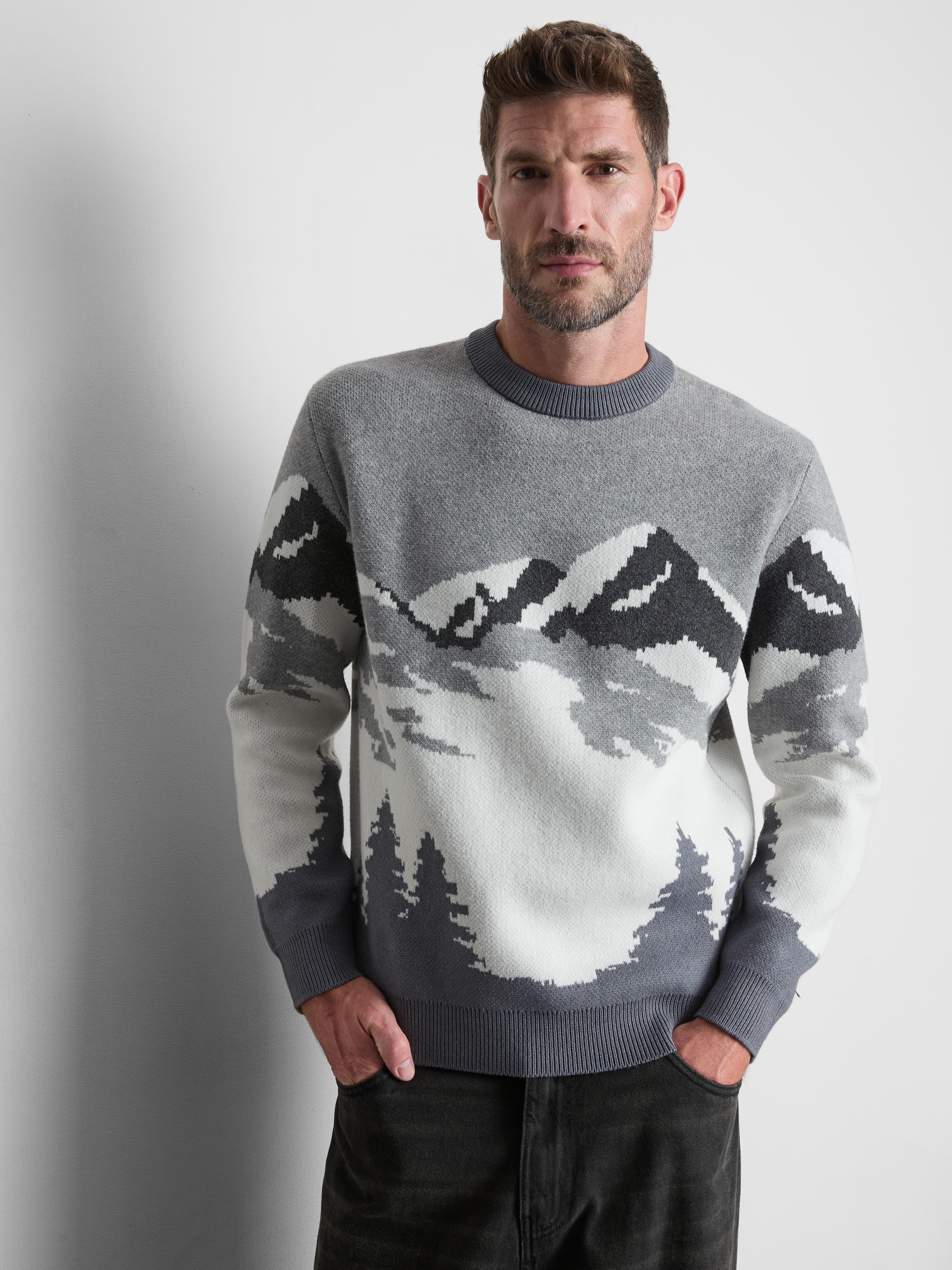 Mountain Scene Knitted Sweater