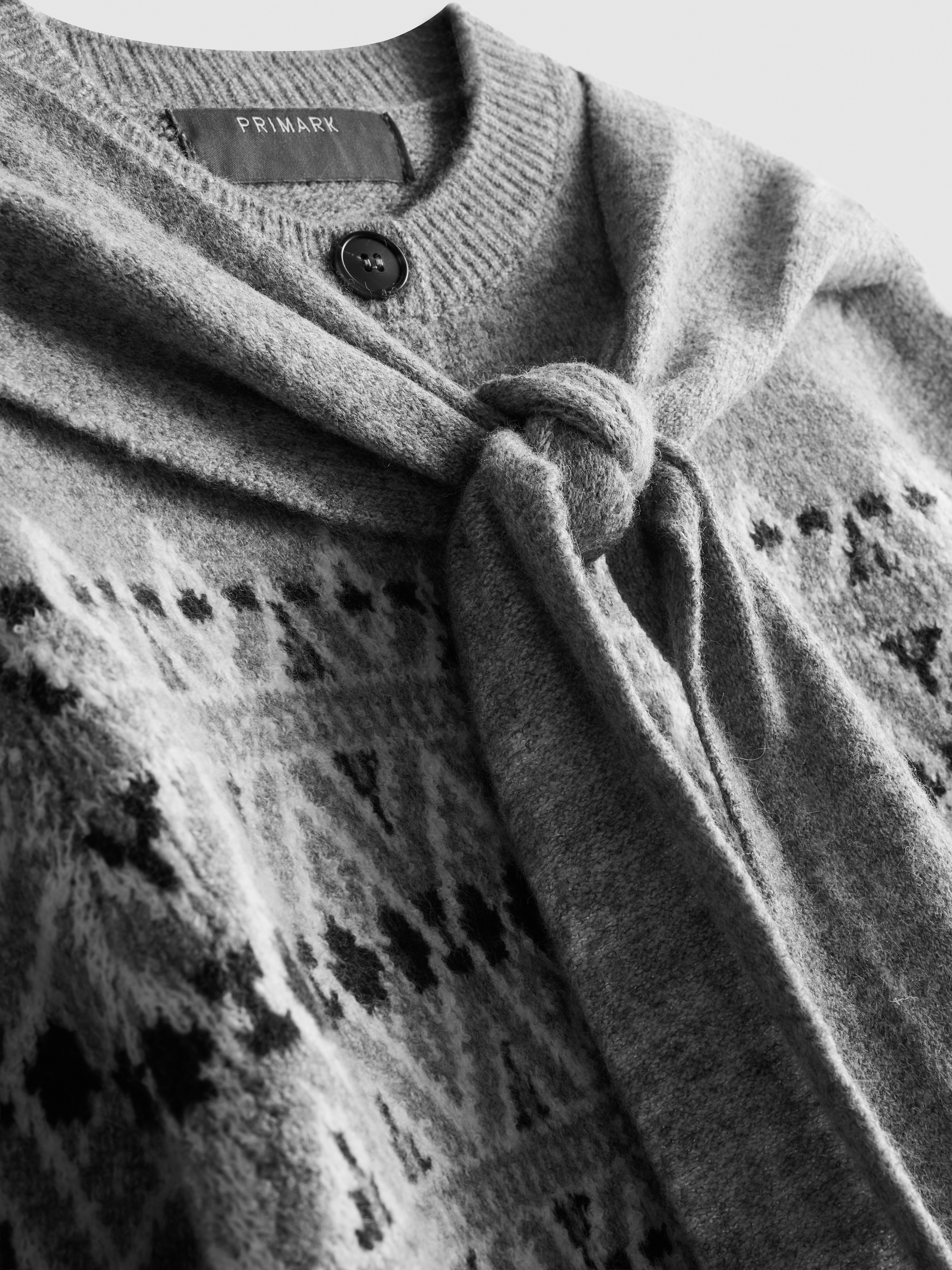 Fair Isle Scarf Detail Cardigan