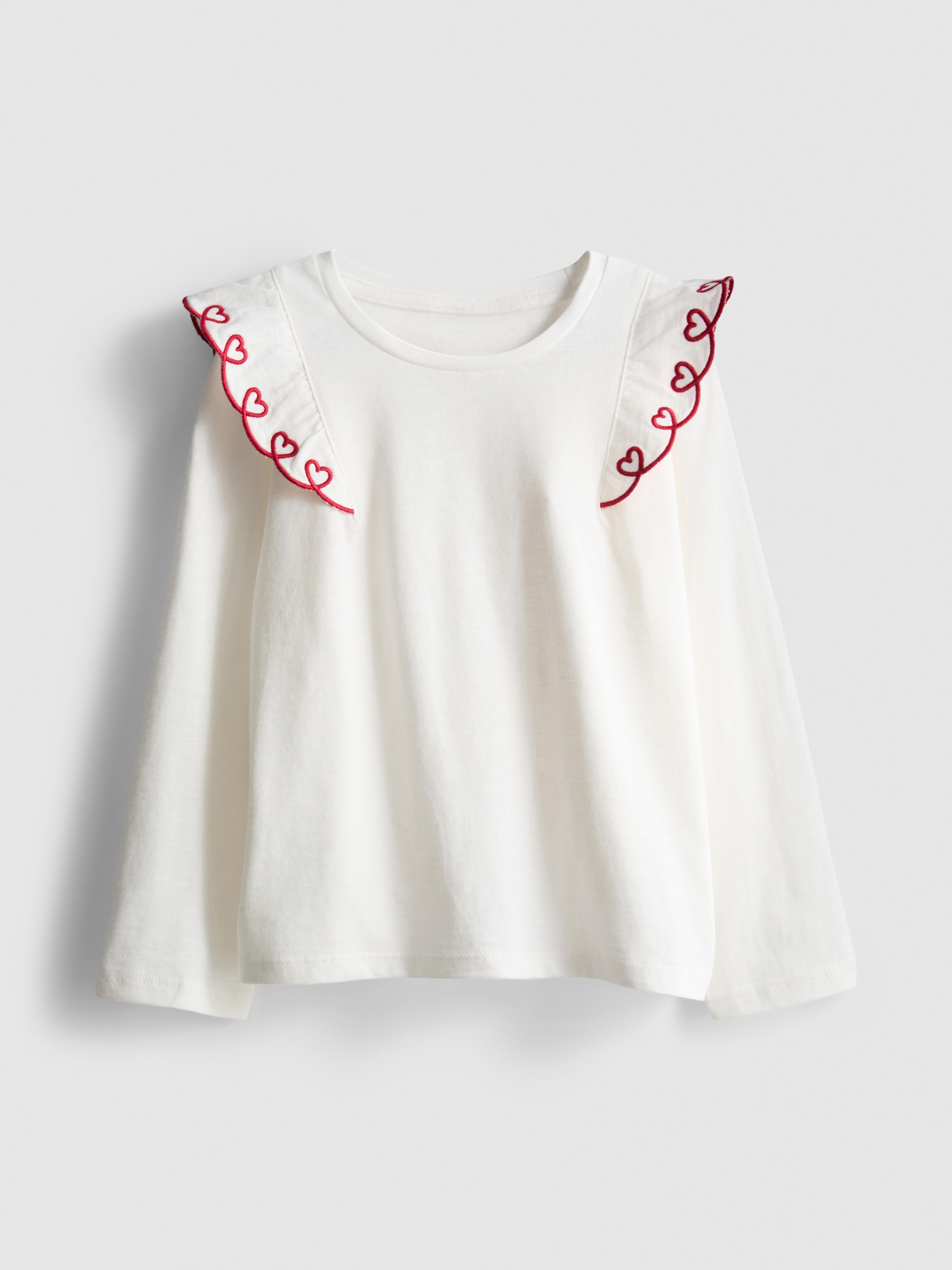 1-9yrs | Pure Cotton Ruffle Long-Sleeve Top