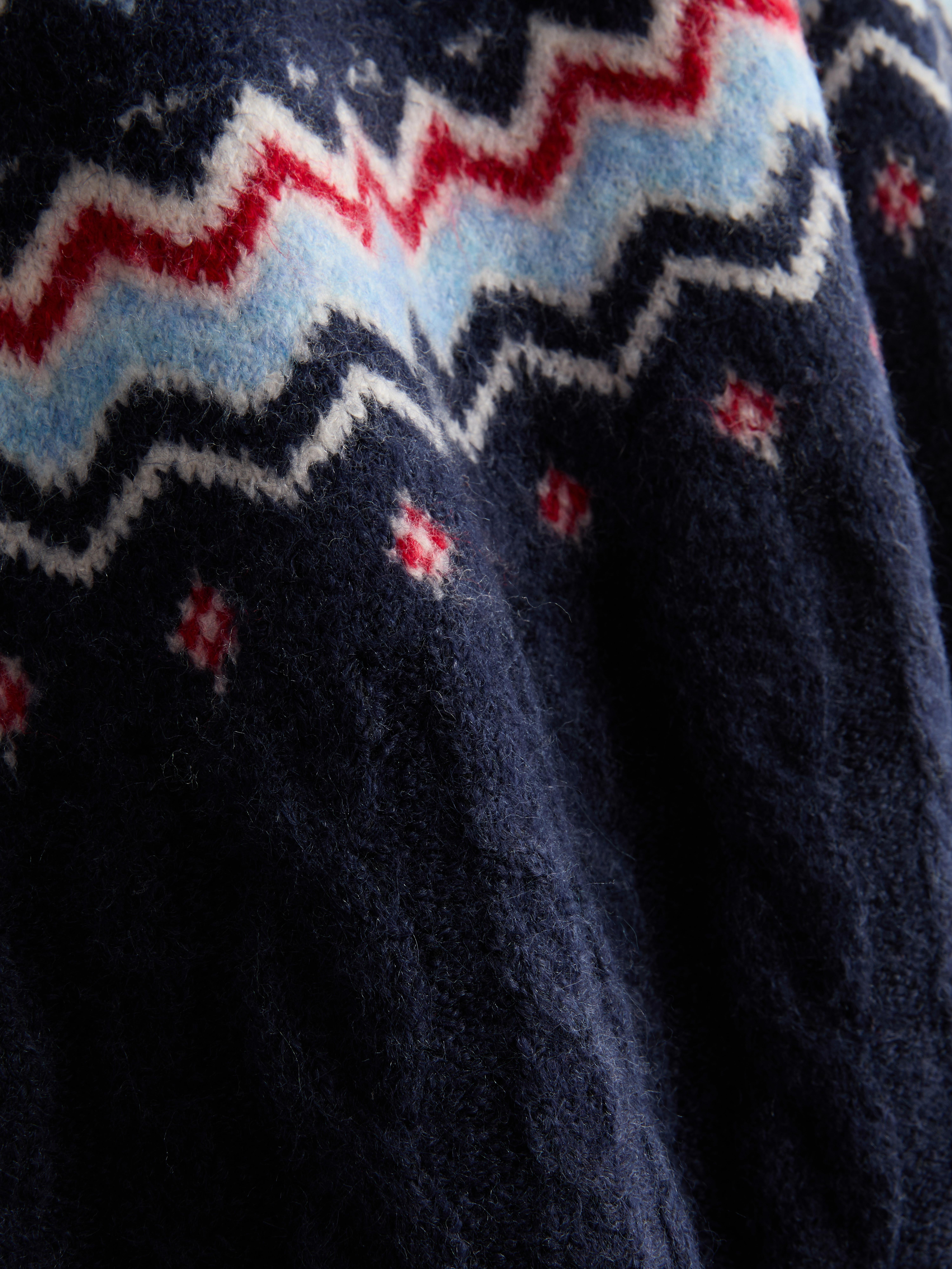 Snowflake Fair Isle Half Zip Sweater