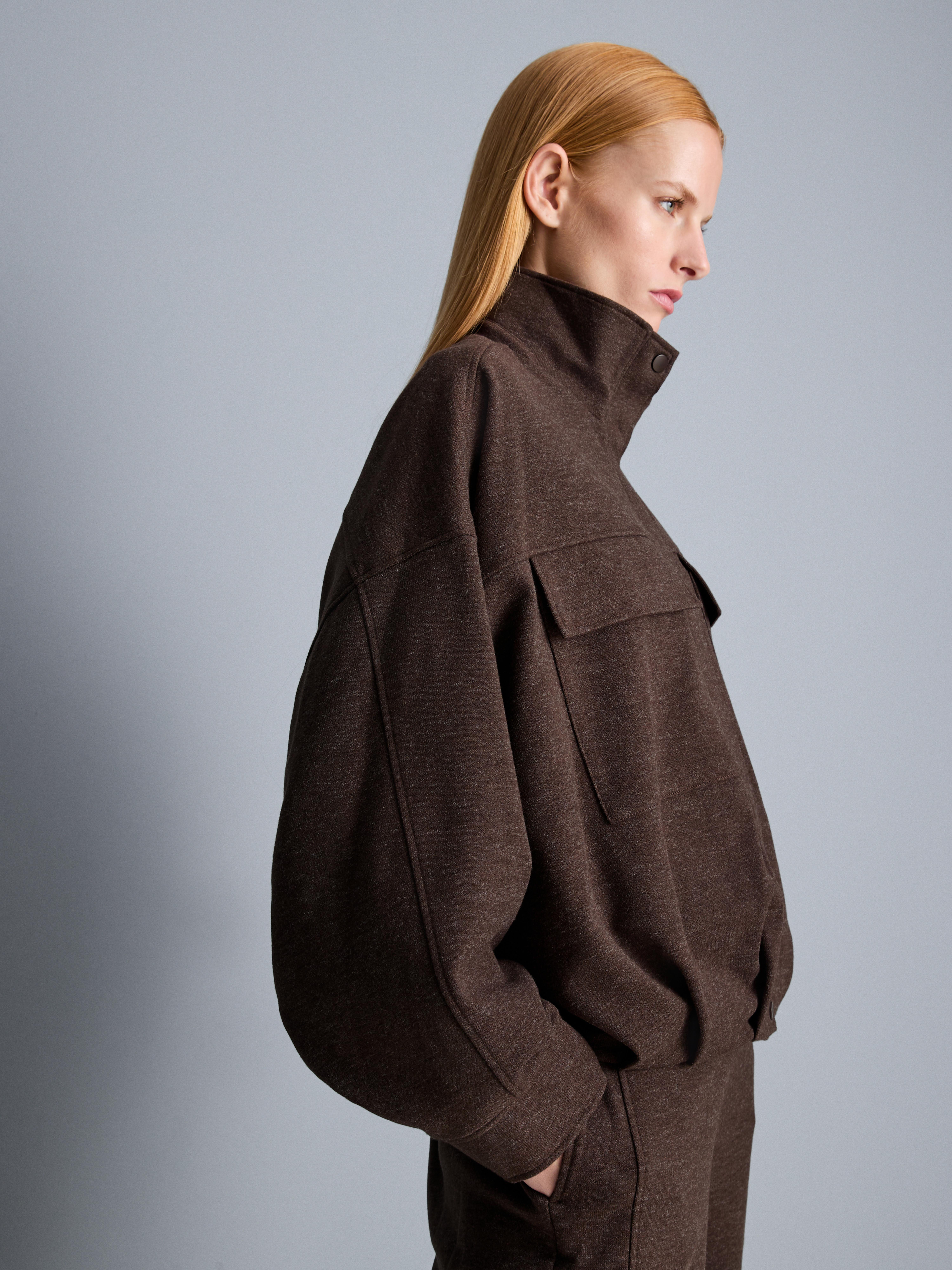 High-Neck Bomber Jacket