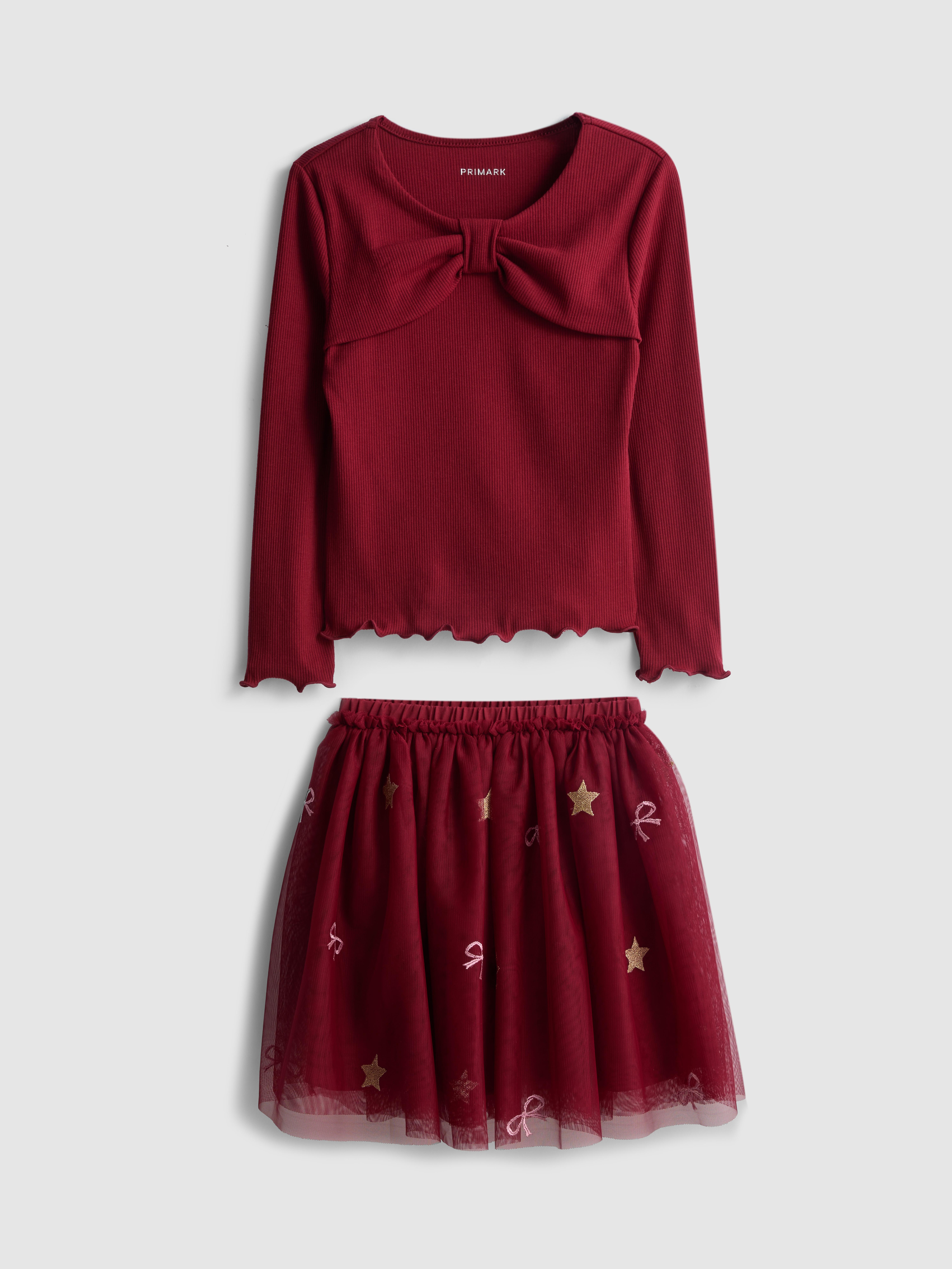 1-9yrs | Star Graphic T-Shirt and Tutu Skirt Set