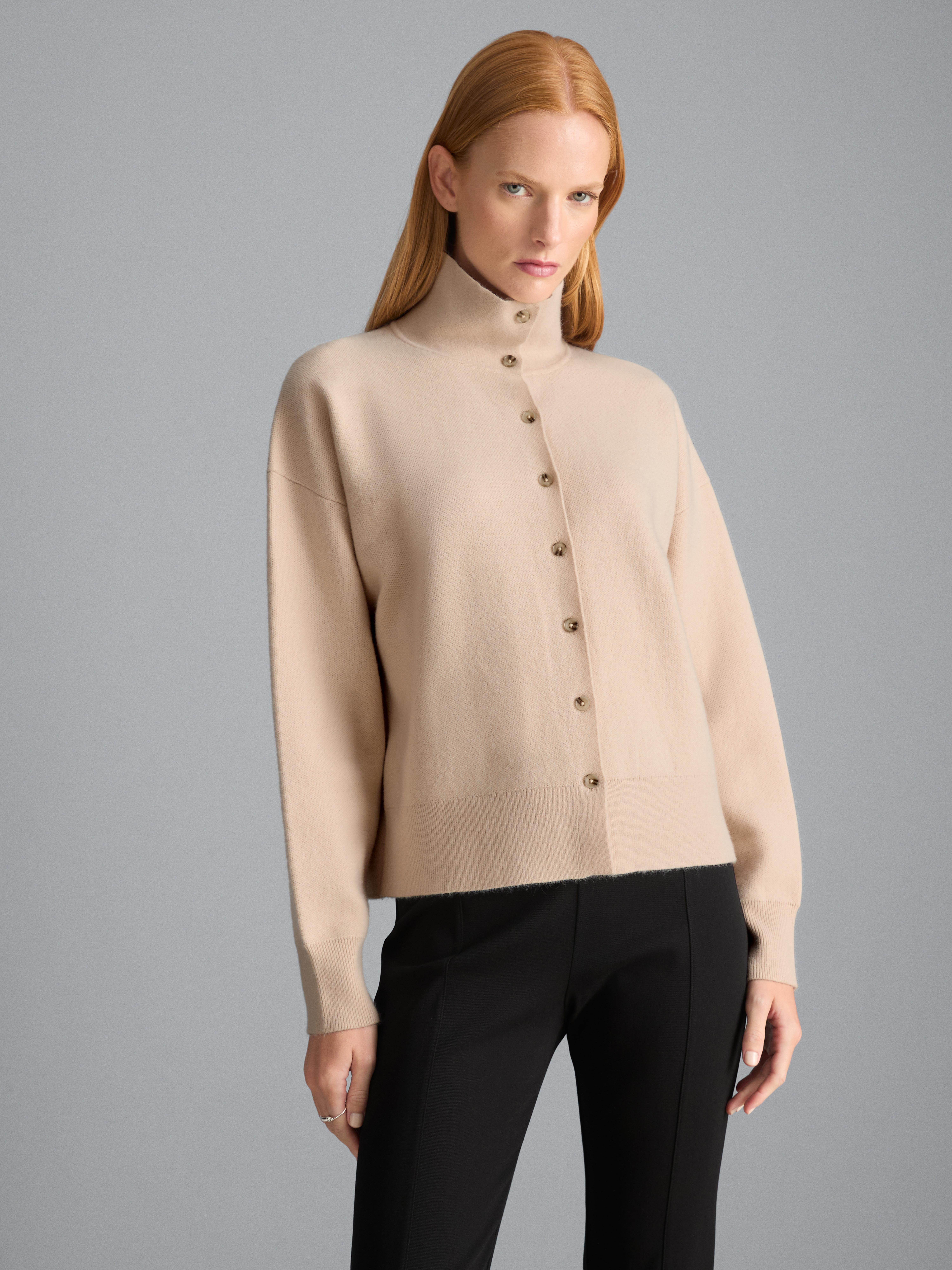 Knitted High-Neck Cardigan