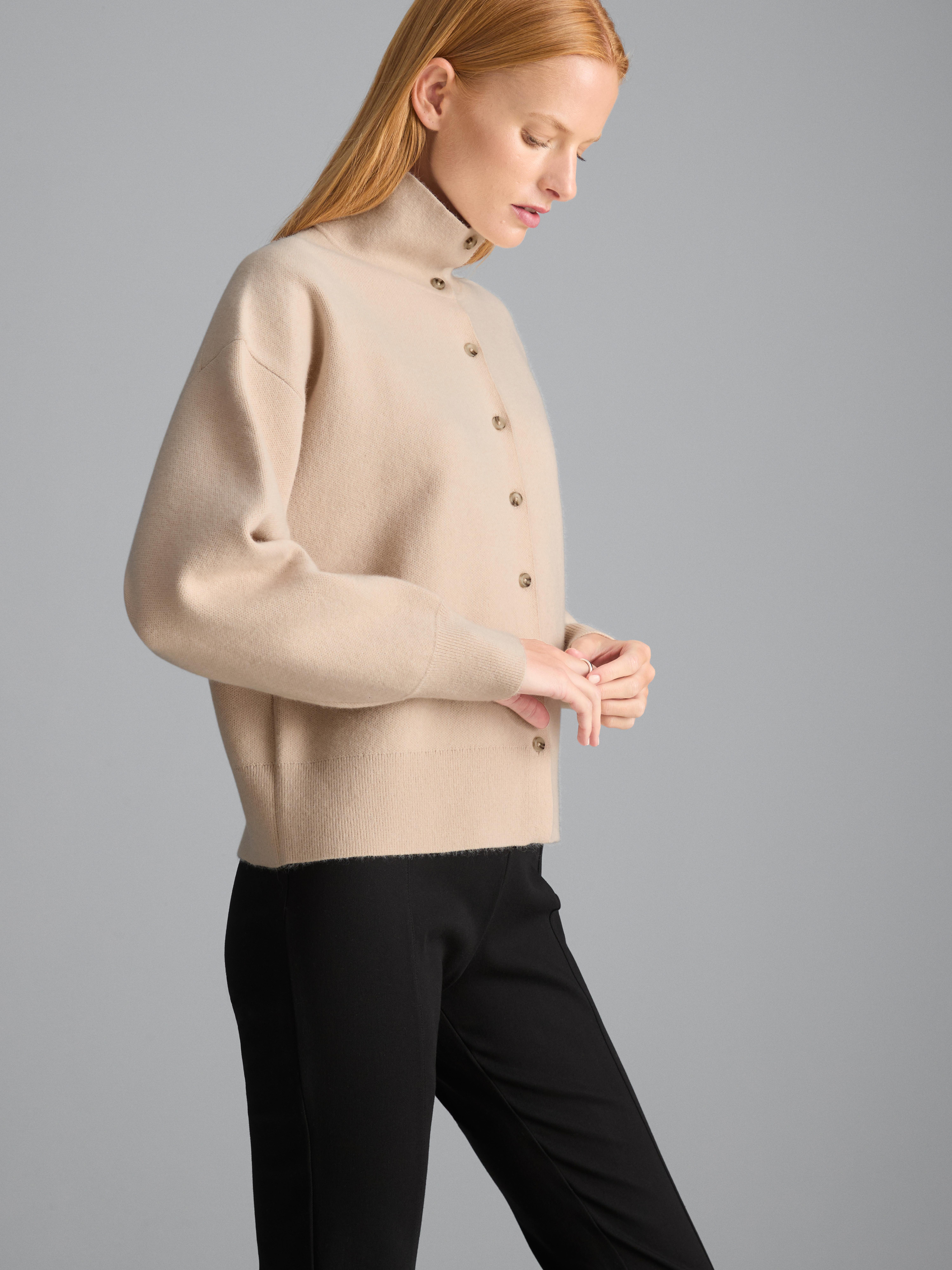 Knitted High-Neck Cardigan