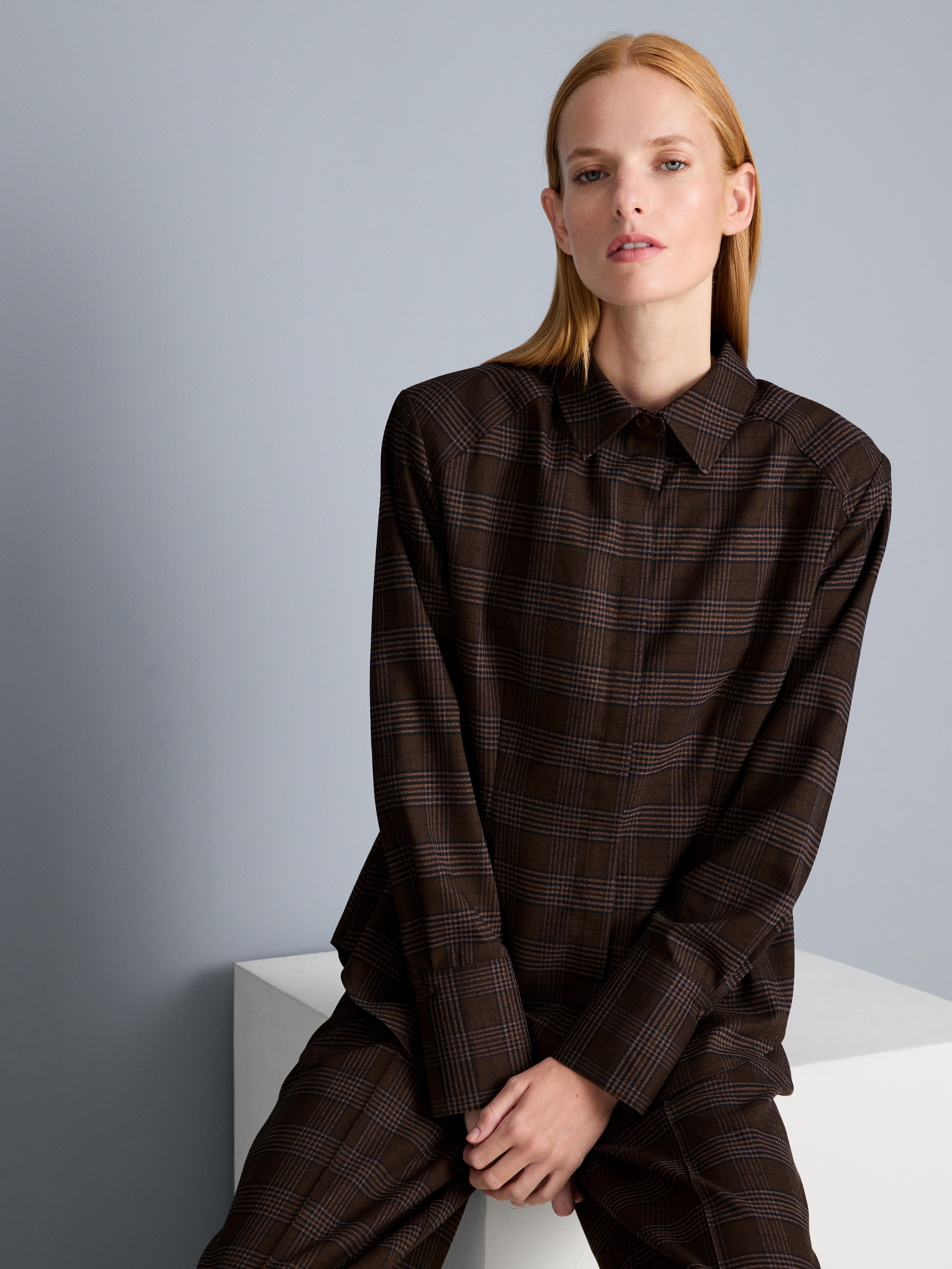 Plaid Shoulder Pad Shirt