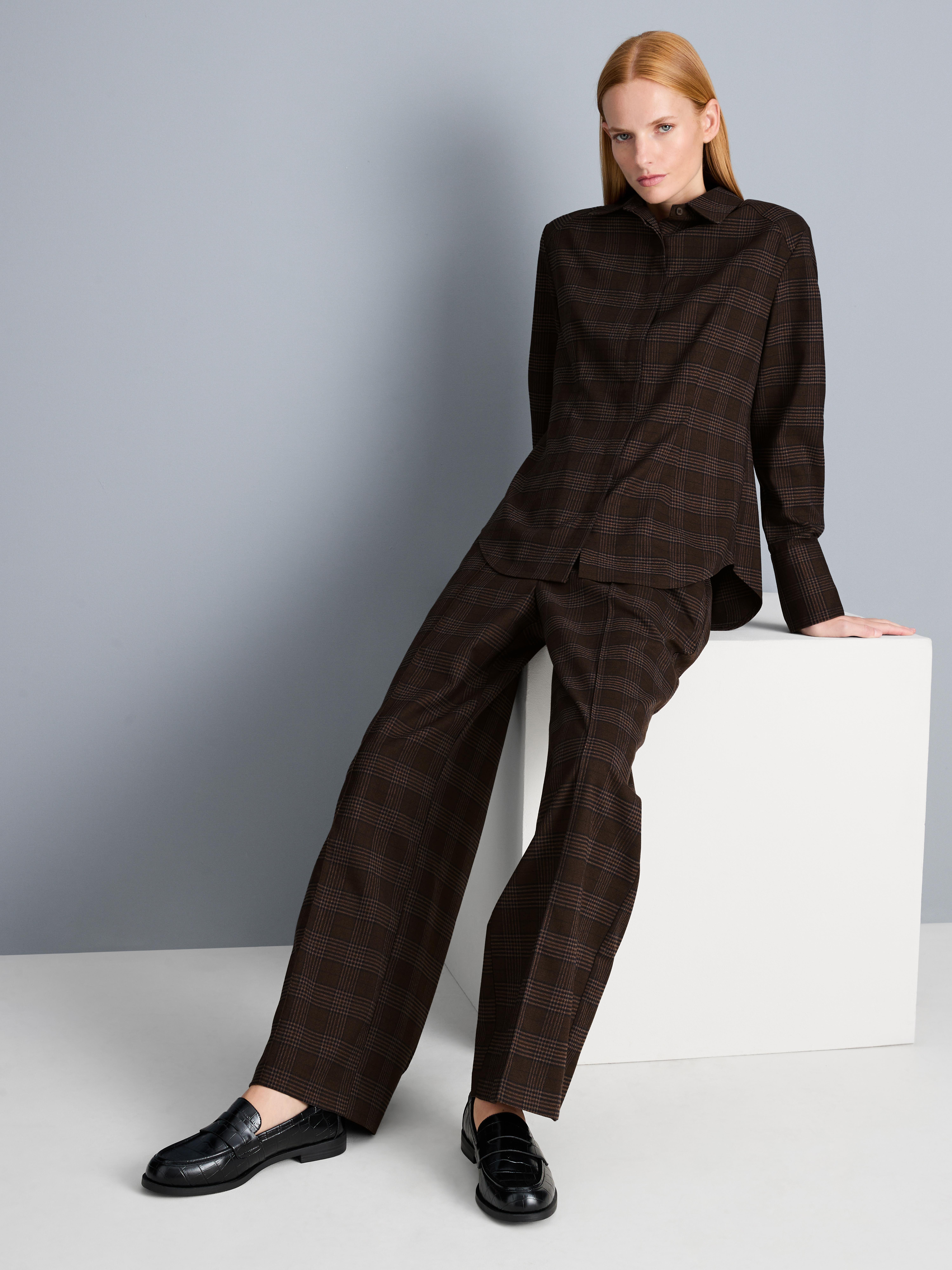 Plaid Shoulder Pad Shirt