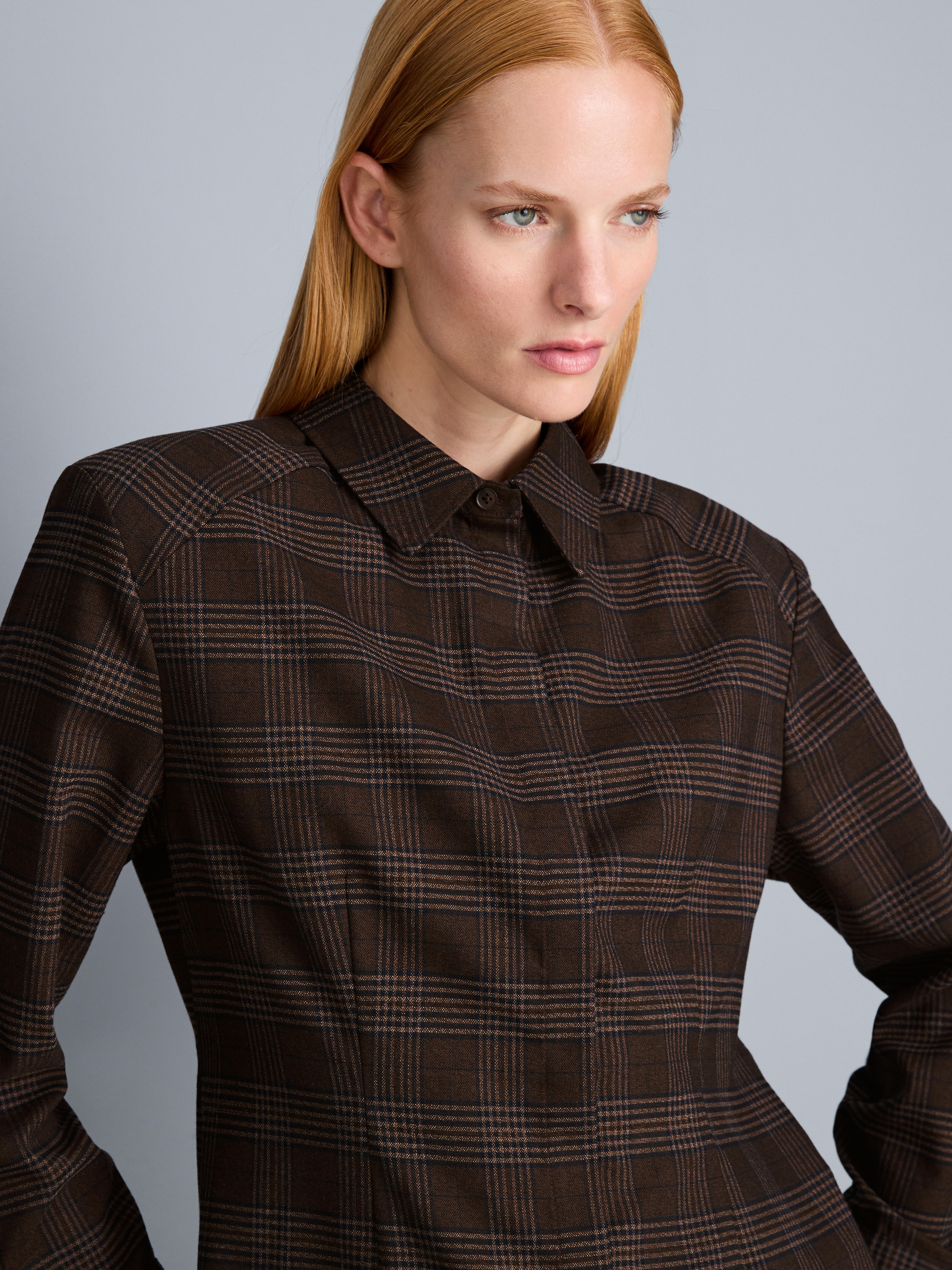 Plaid Shoulder Pad Shirt