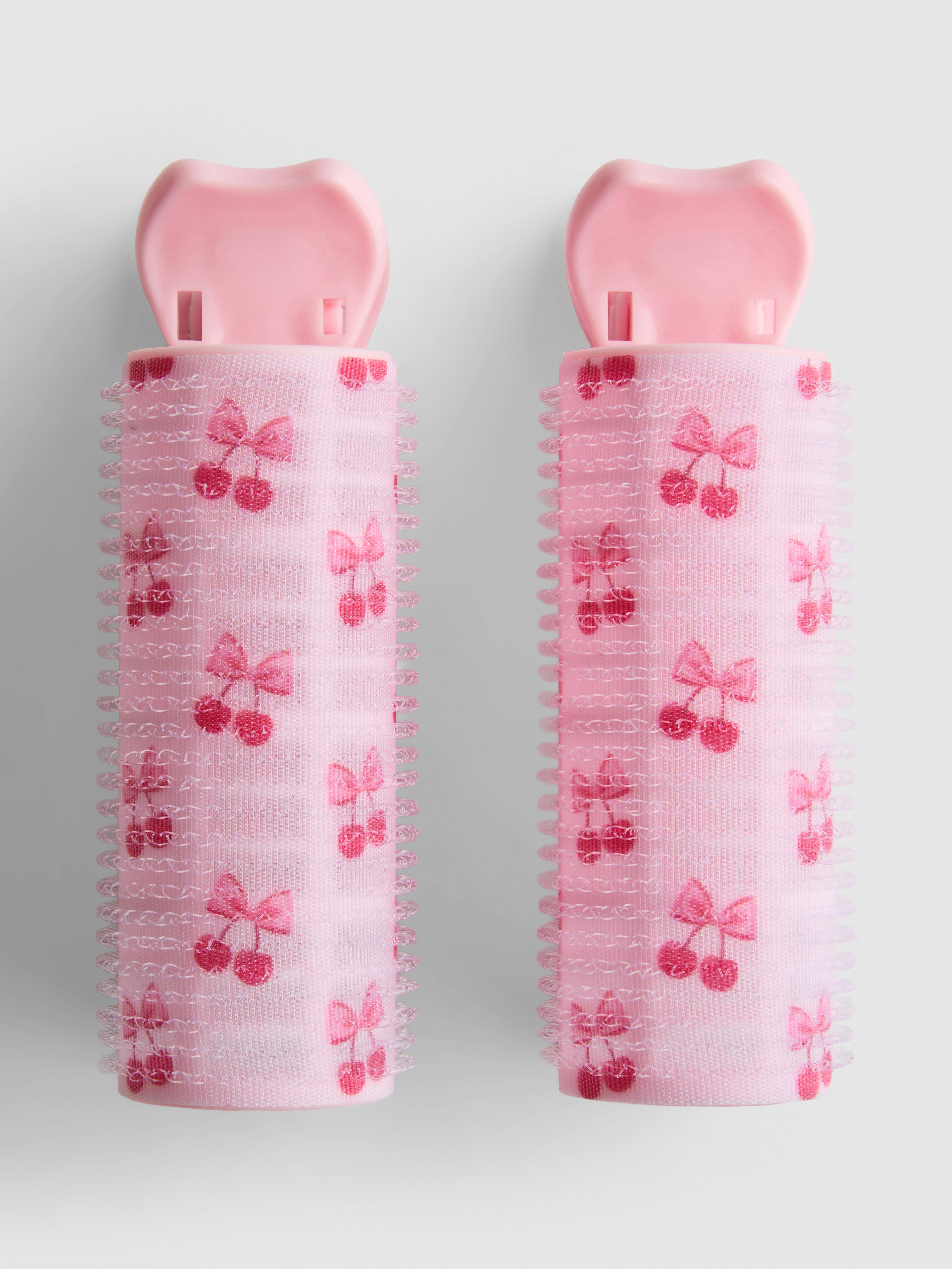 Lot de 2 bigoudis motif cerise PS...