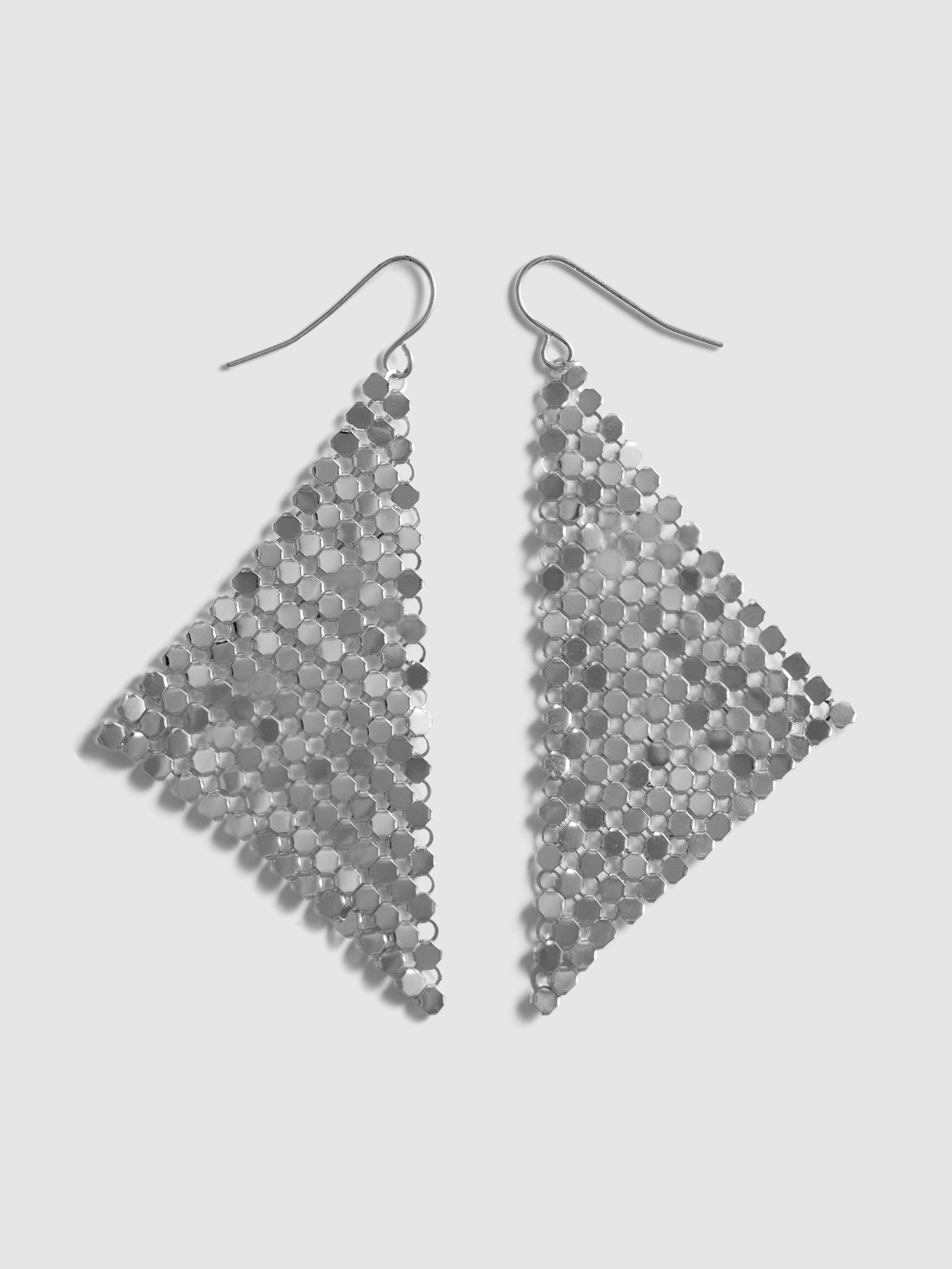 Metallic Disc Drop Earrings