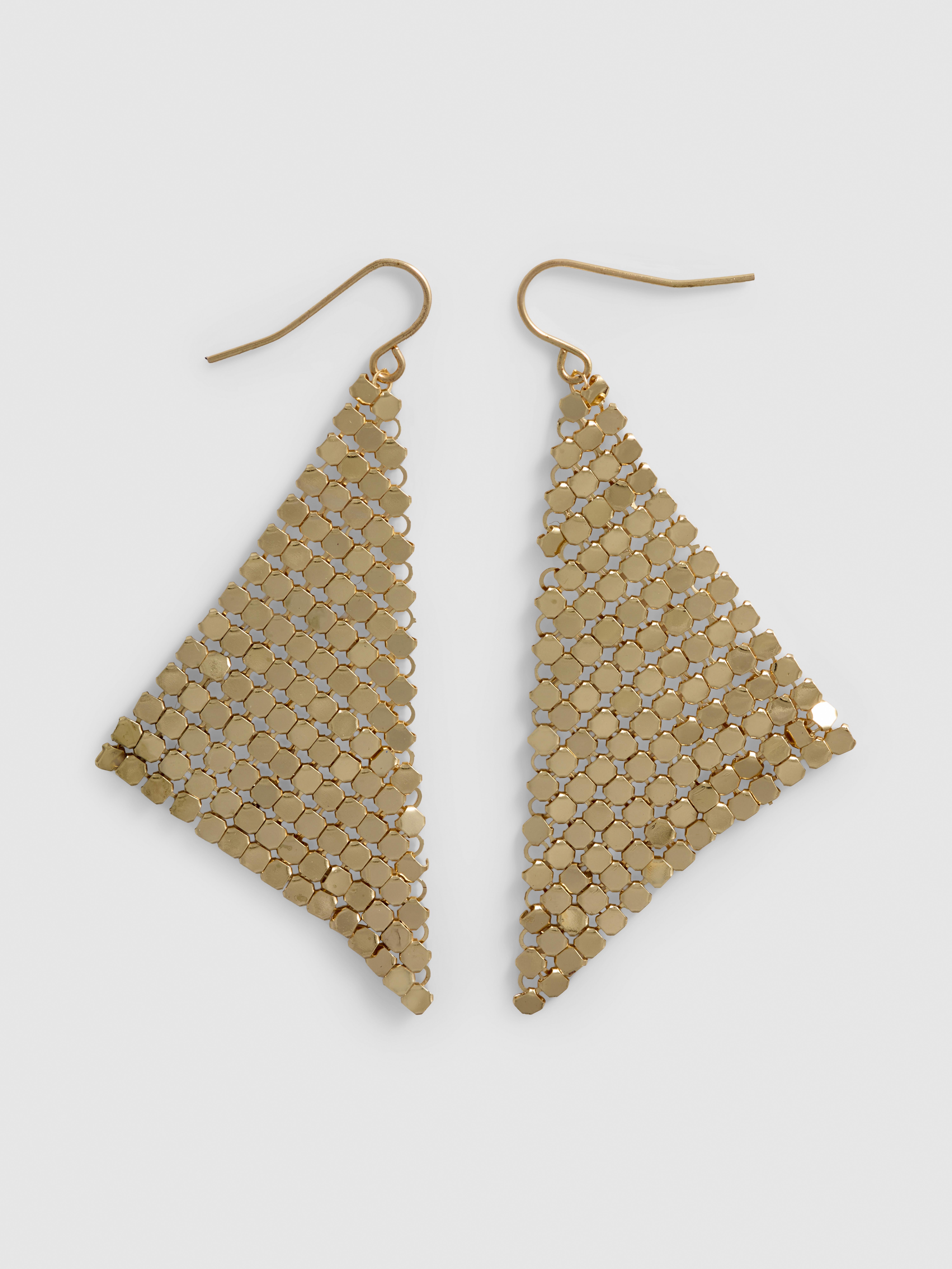 Metallic Disc Drop Earrings