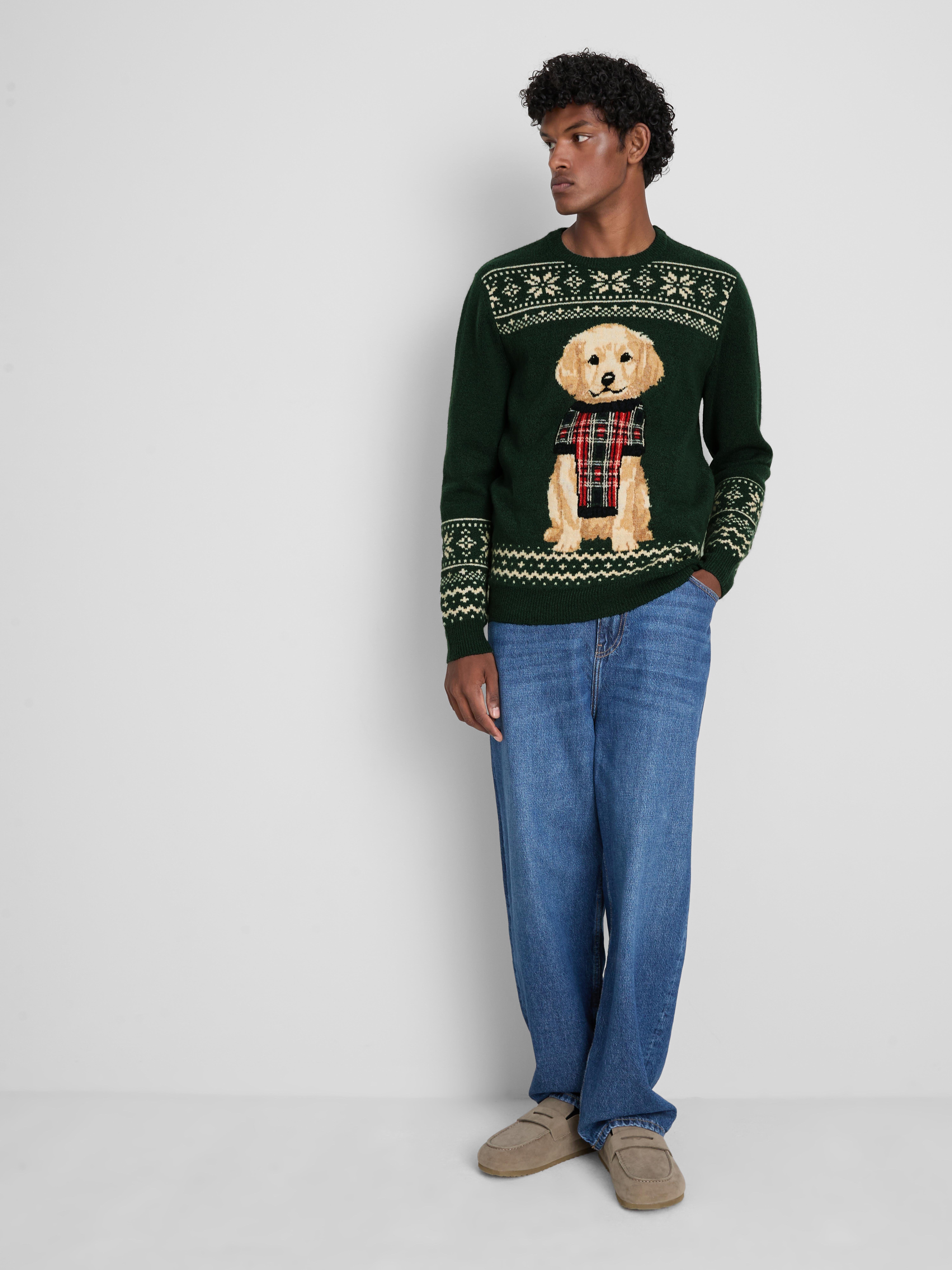 Men's Dog Fair Isle Family Matching Christmas Sweater