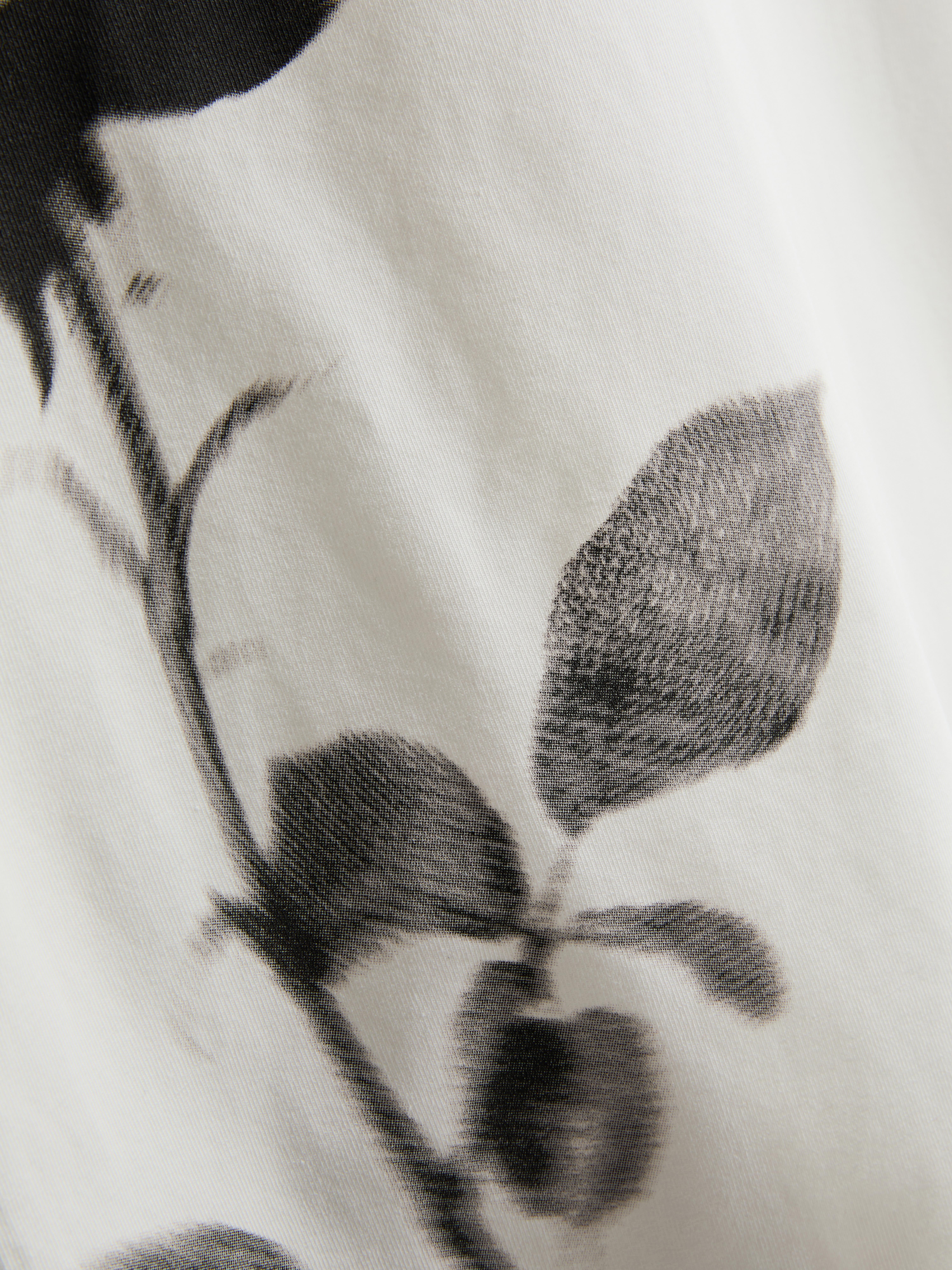 T-shirt curta estampado floral algodão