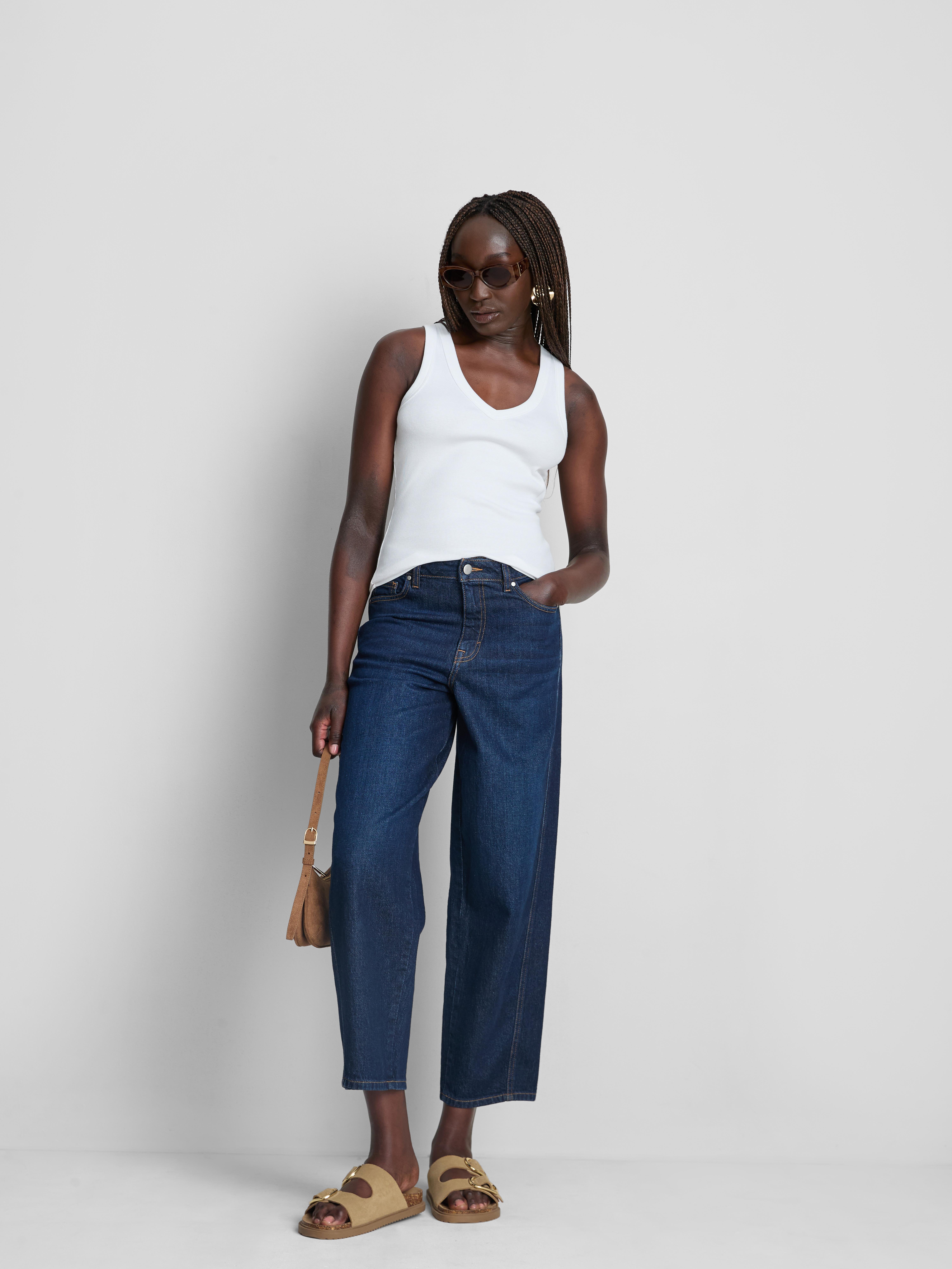 Canotta con scollo a V a coste cotton-rich