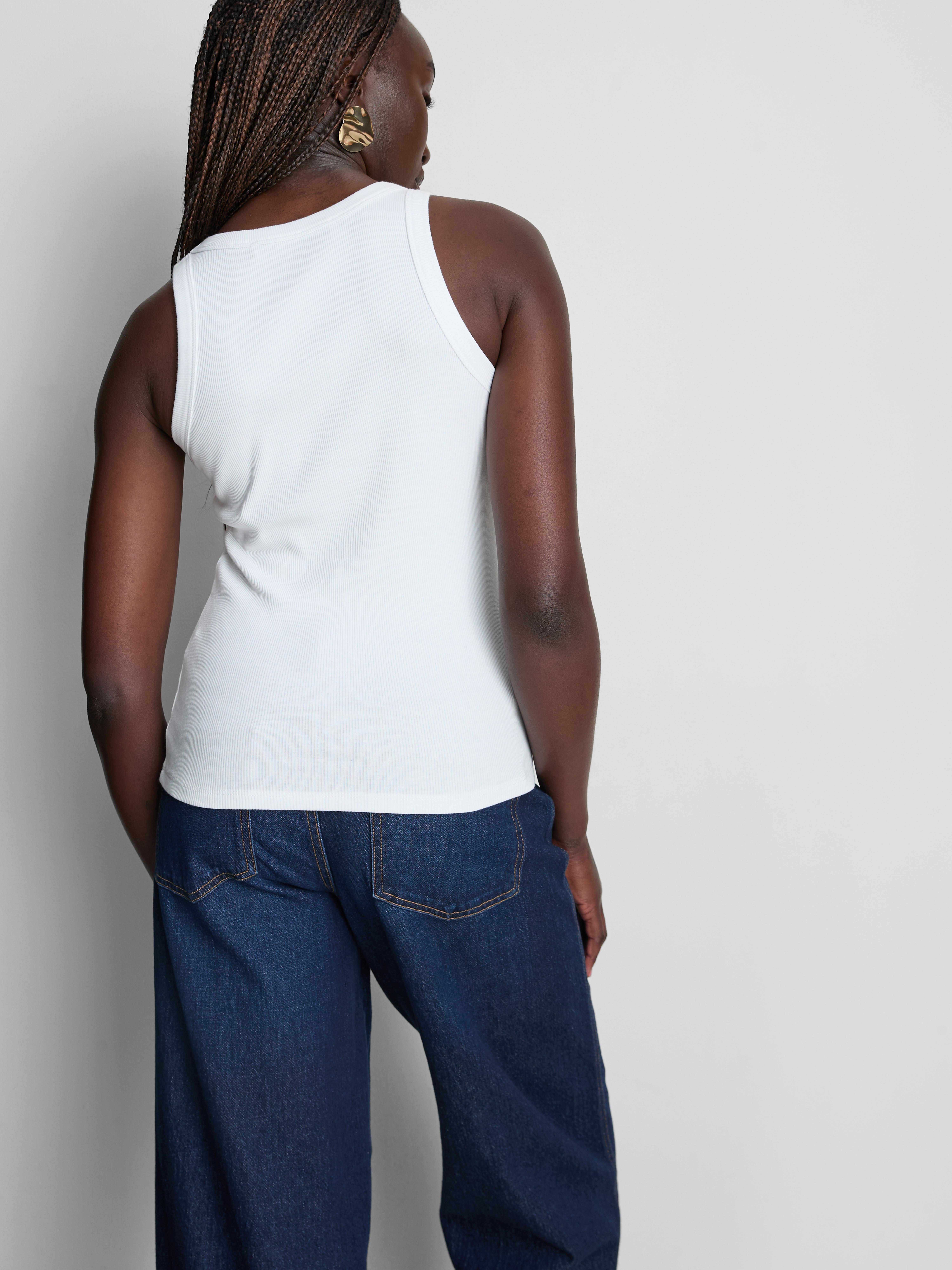 Canotta con scollo a V a coste cotton-rich