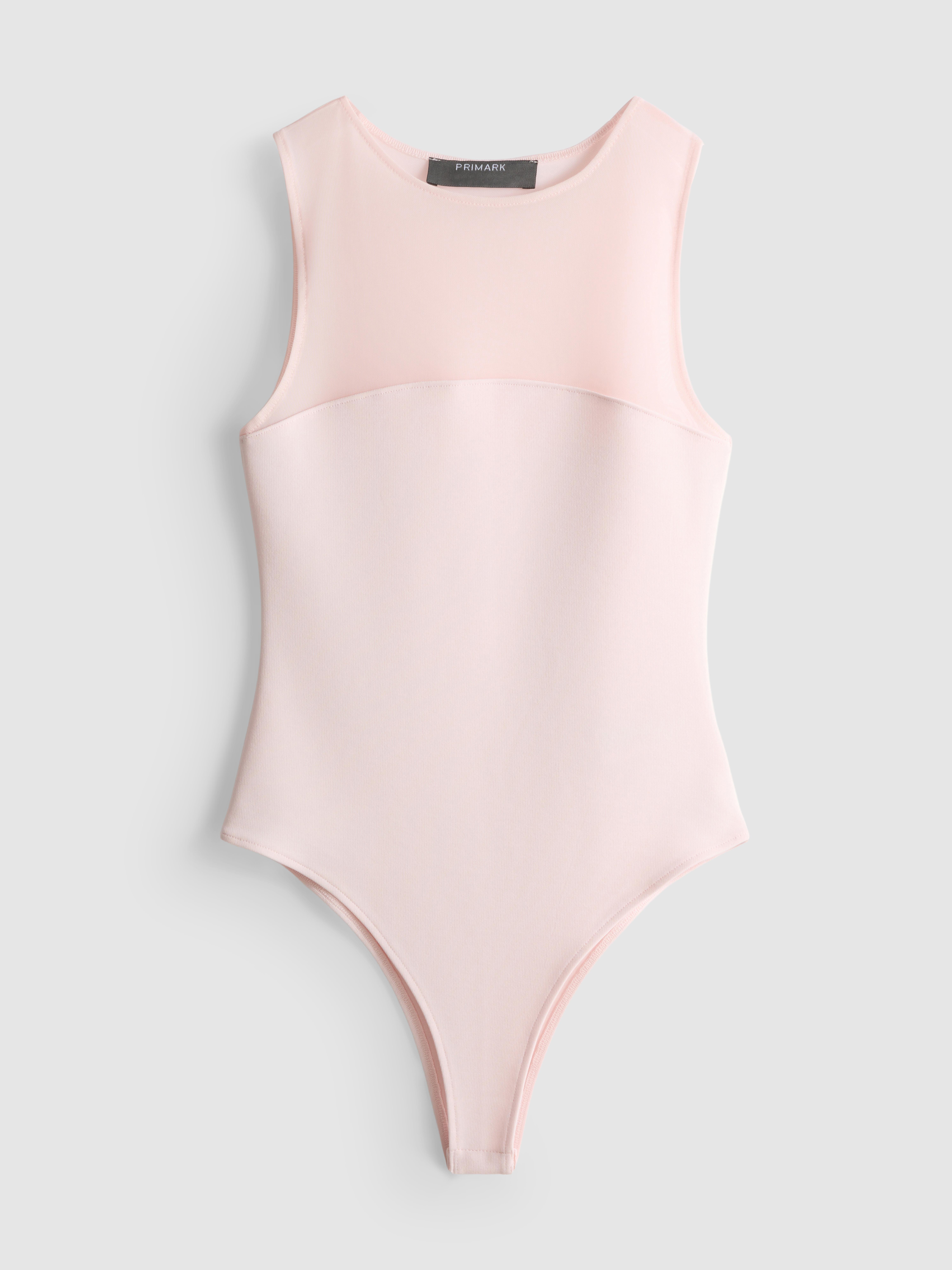 Mesh Insert Sleeveless Bodysuit