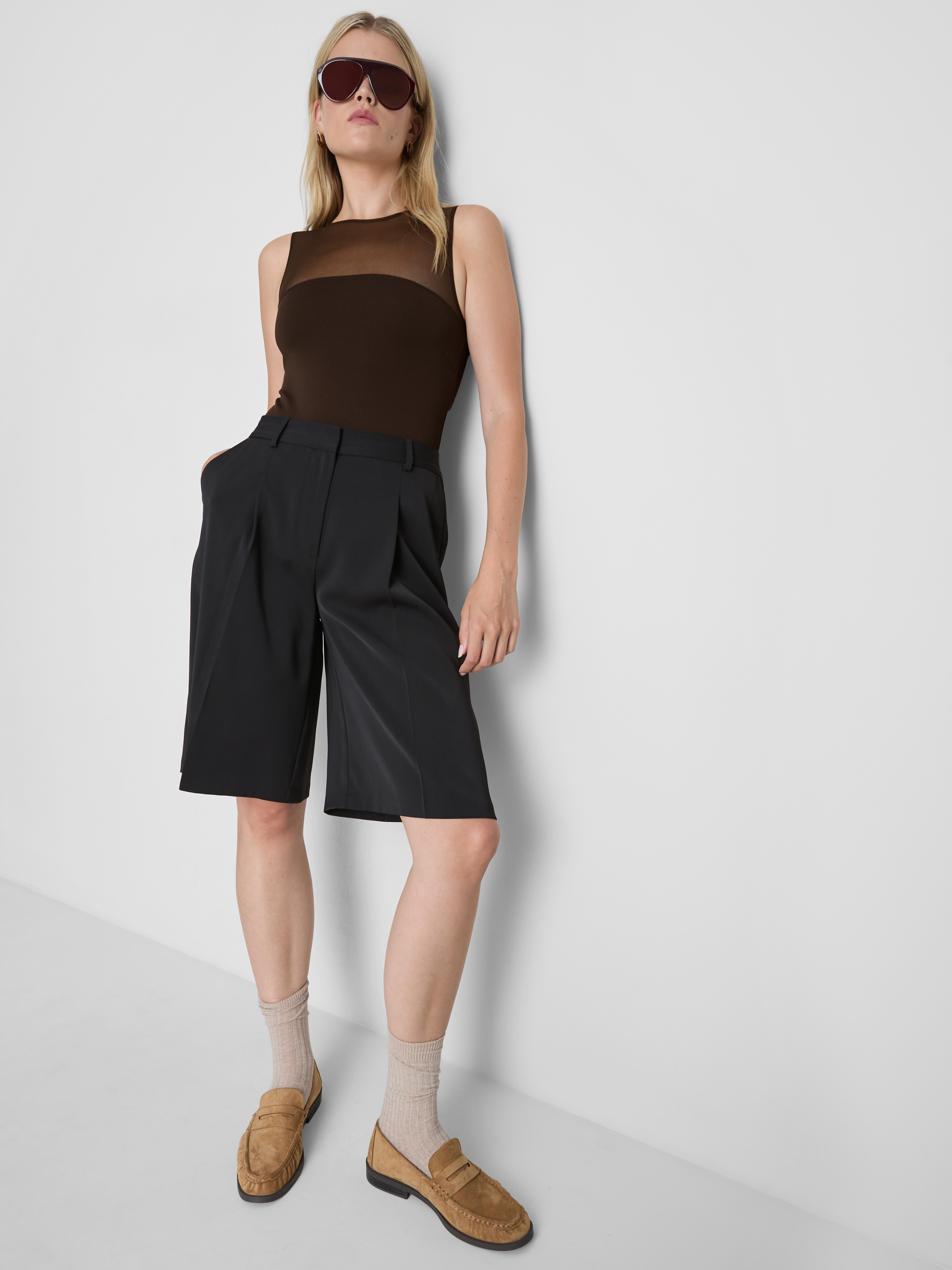 Mesh Insert Sleeveless Bodysuit