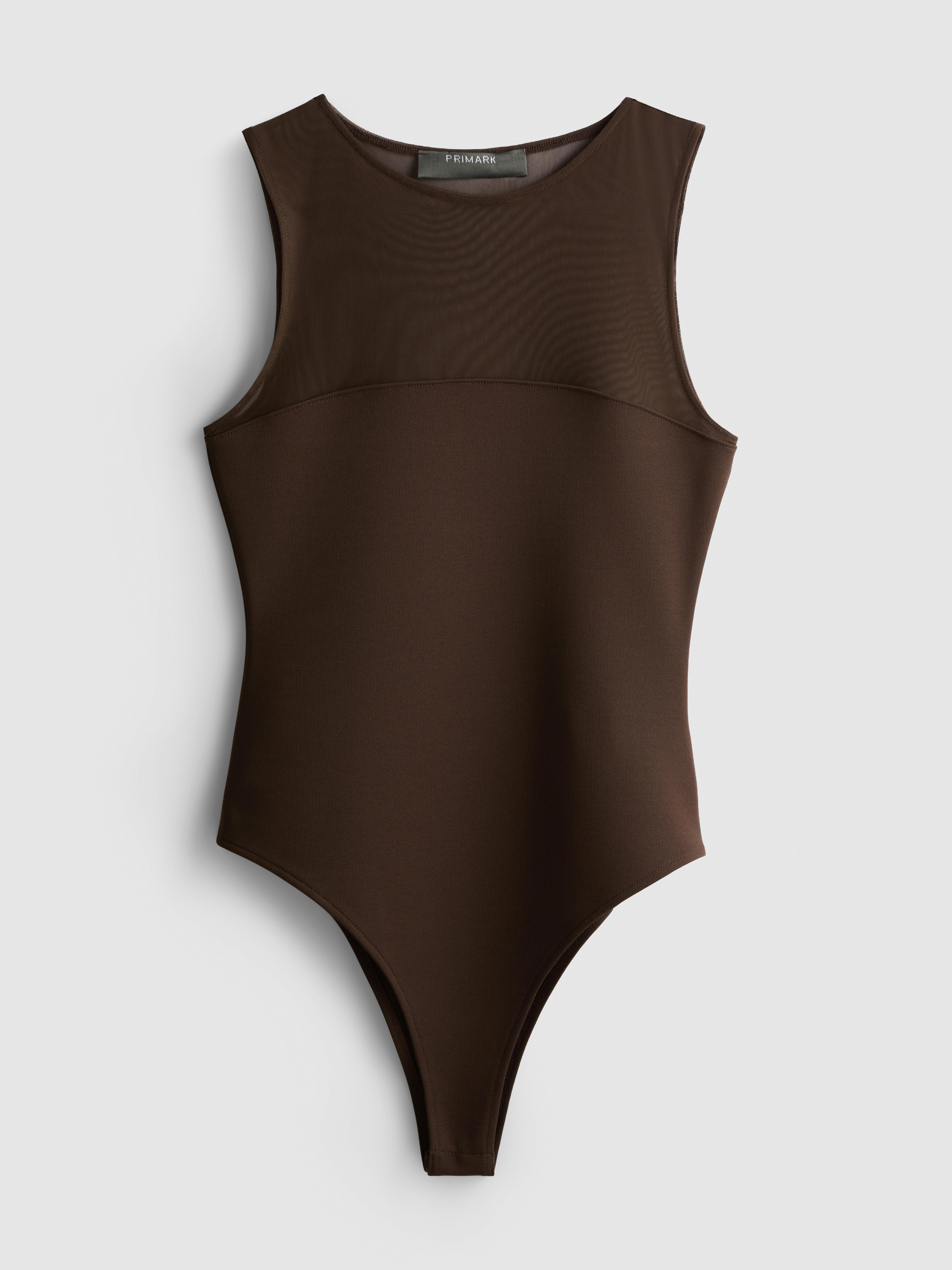 Mesh Insert Sleeveless Bodysuit