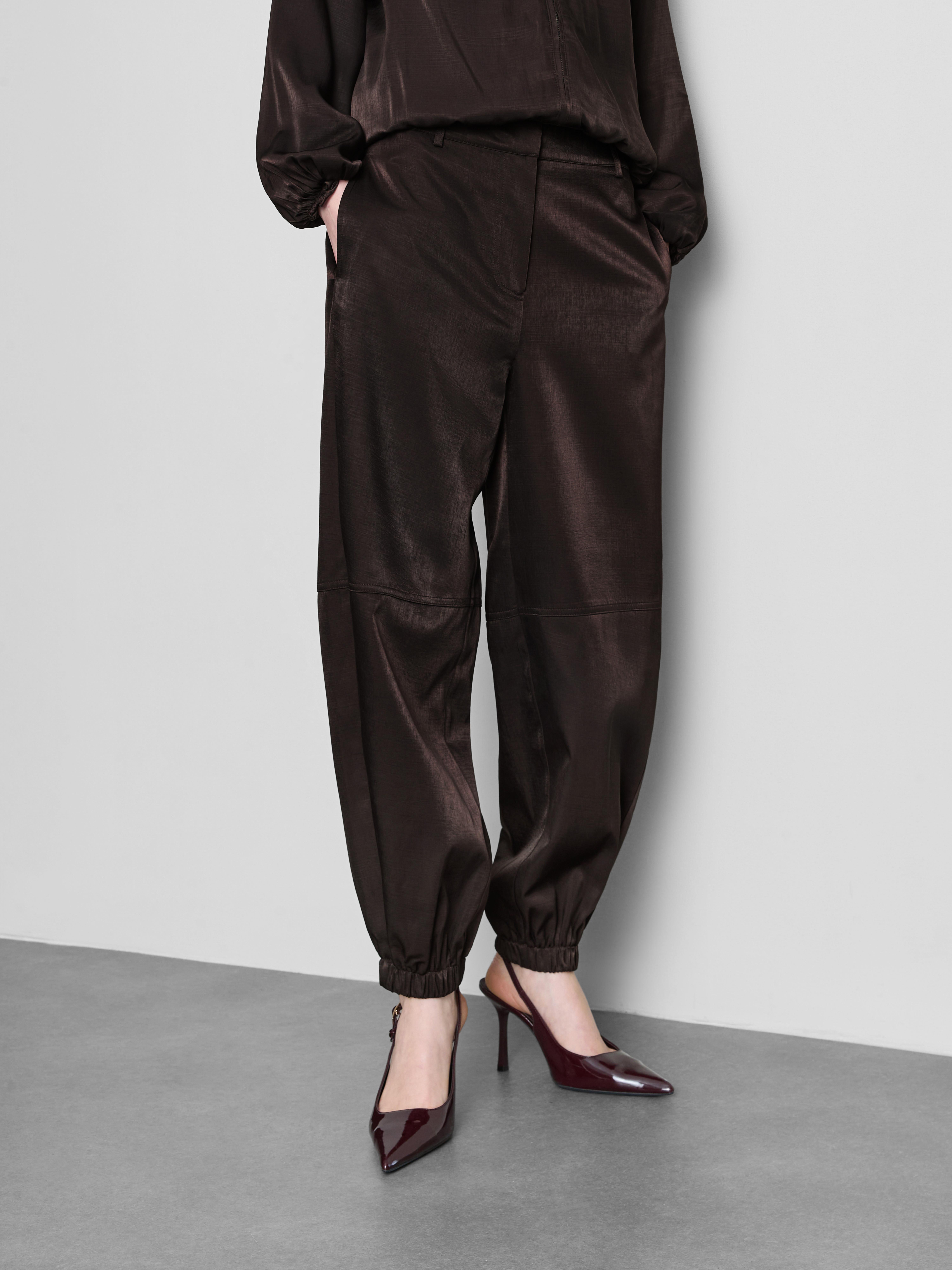 The Edit Satin Tapered Trousers