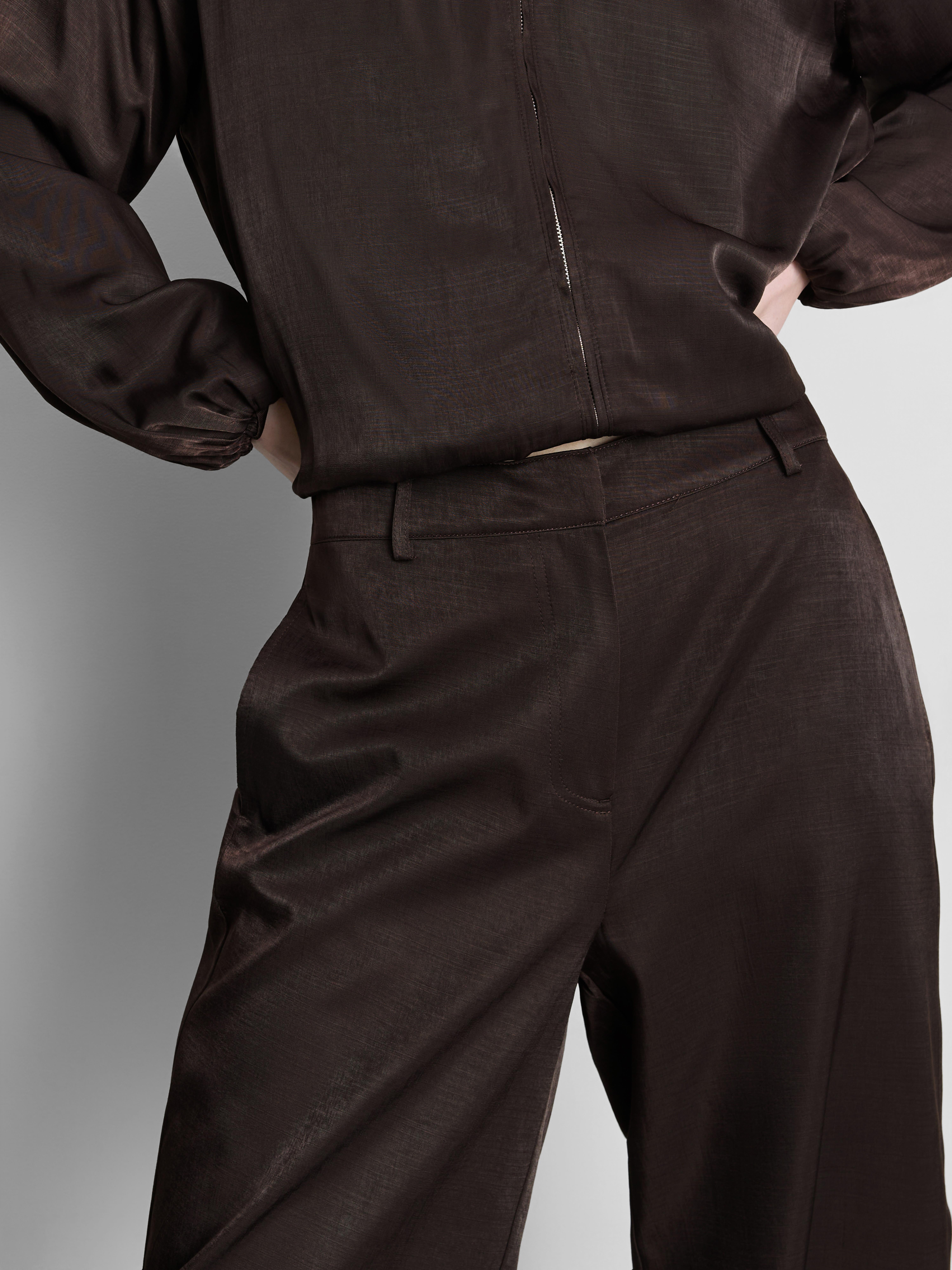 The Edit Satin Tapered Pants
