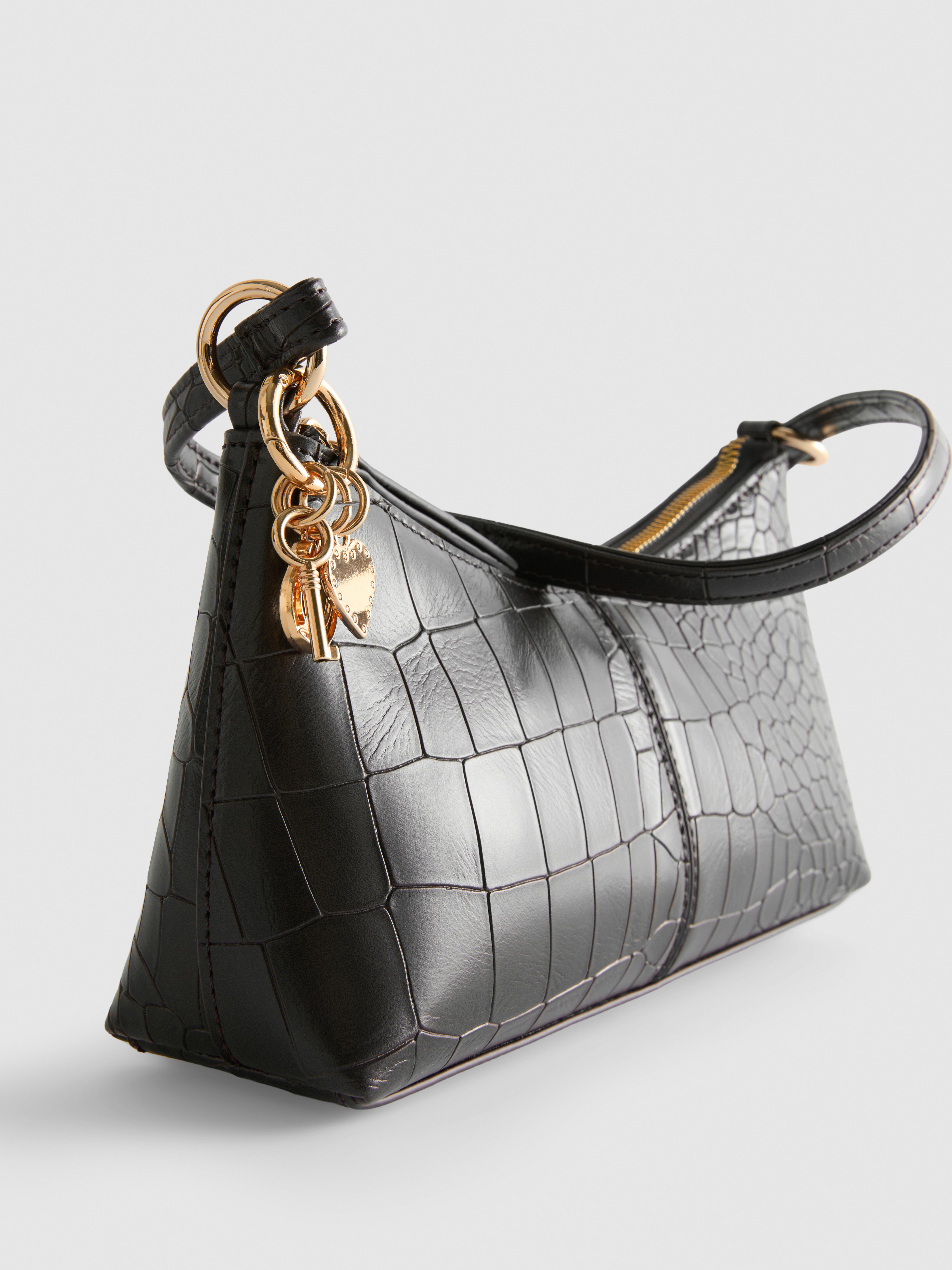 Bolso de hombro de piel sintética de cocodrilo