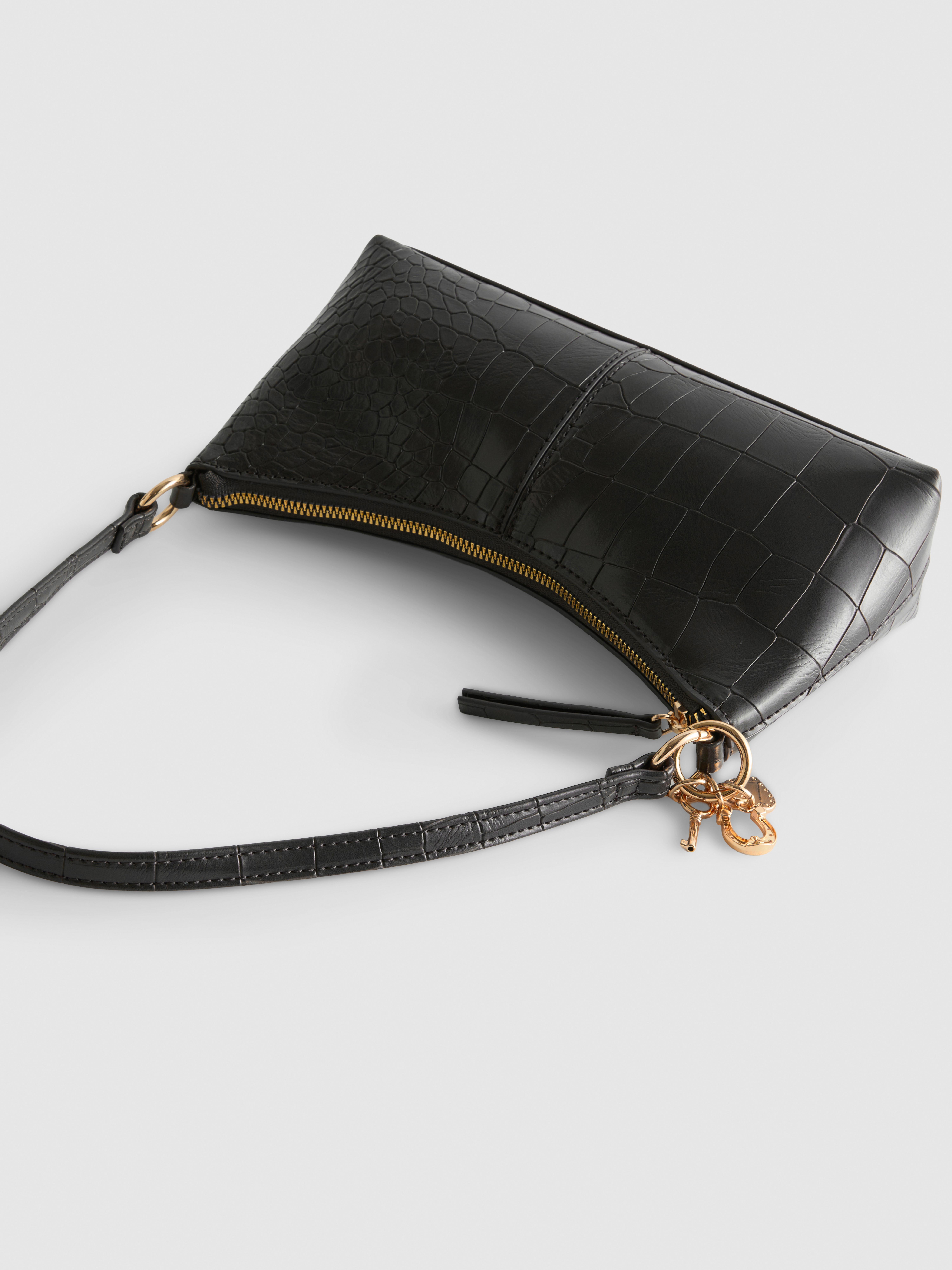 Bolso de hombro de piel sintética de cocodrilo