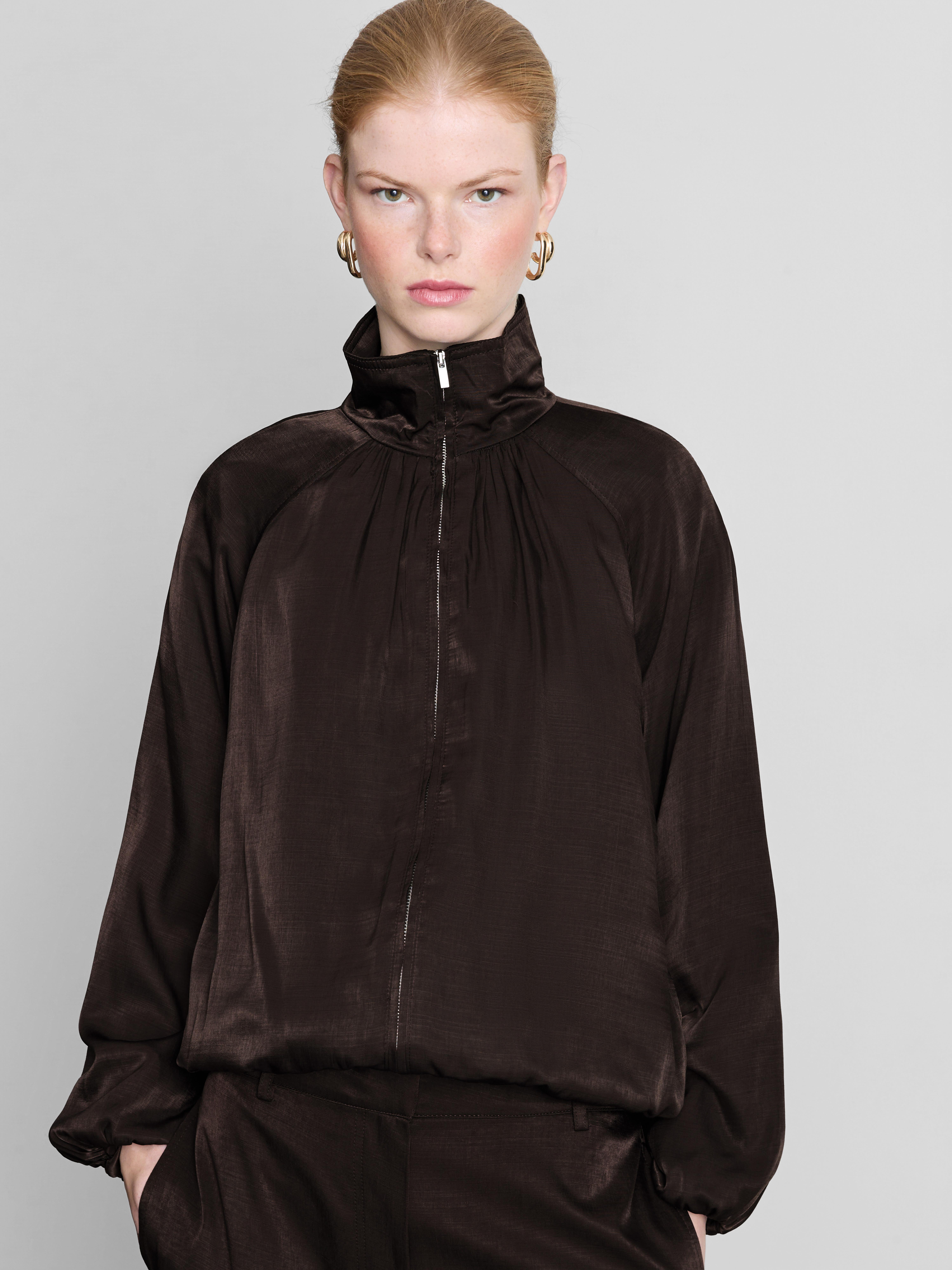 The Edit Satin Bomber Jacket