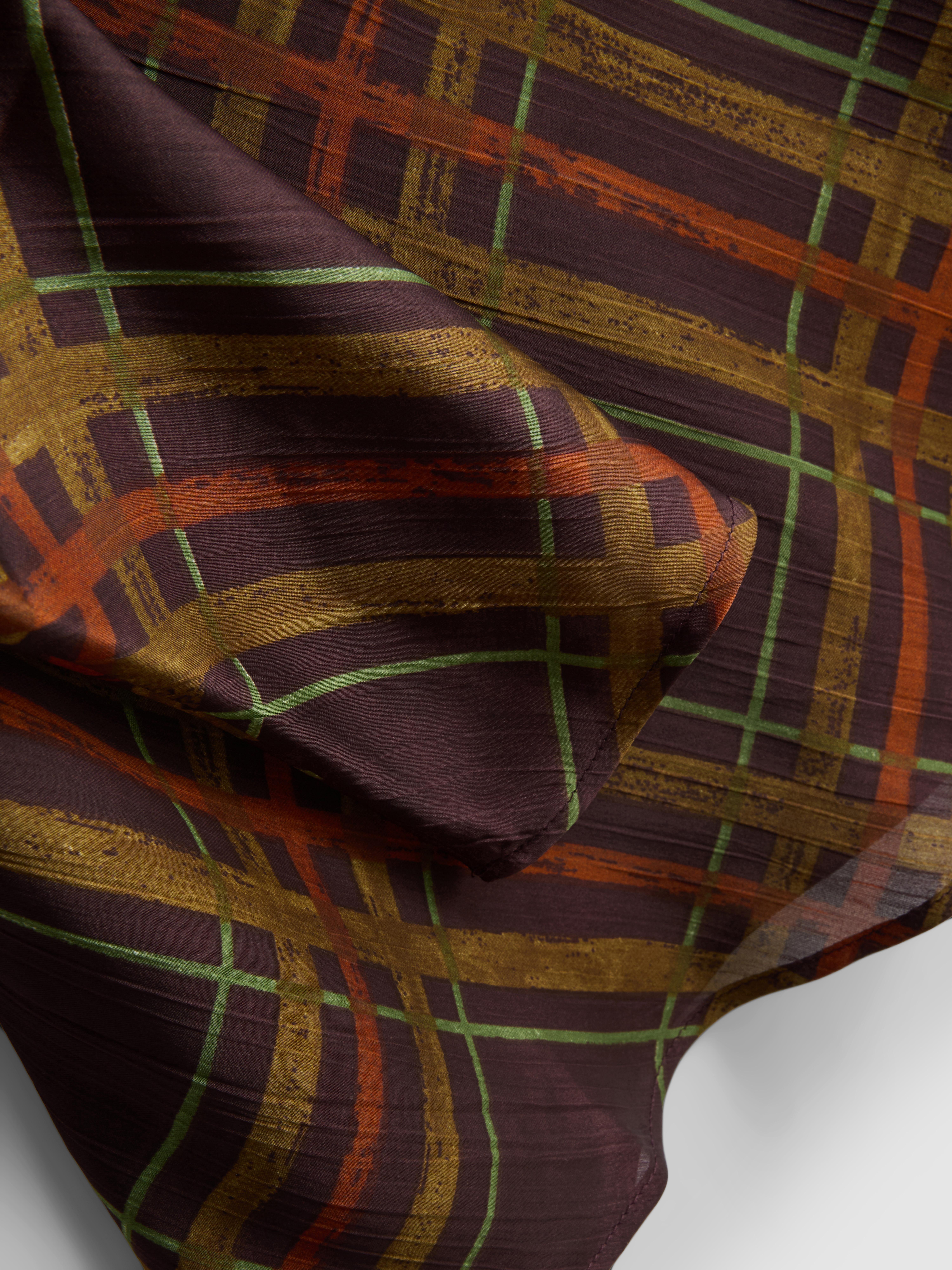 Check Cowl Neck Blouse