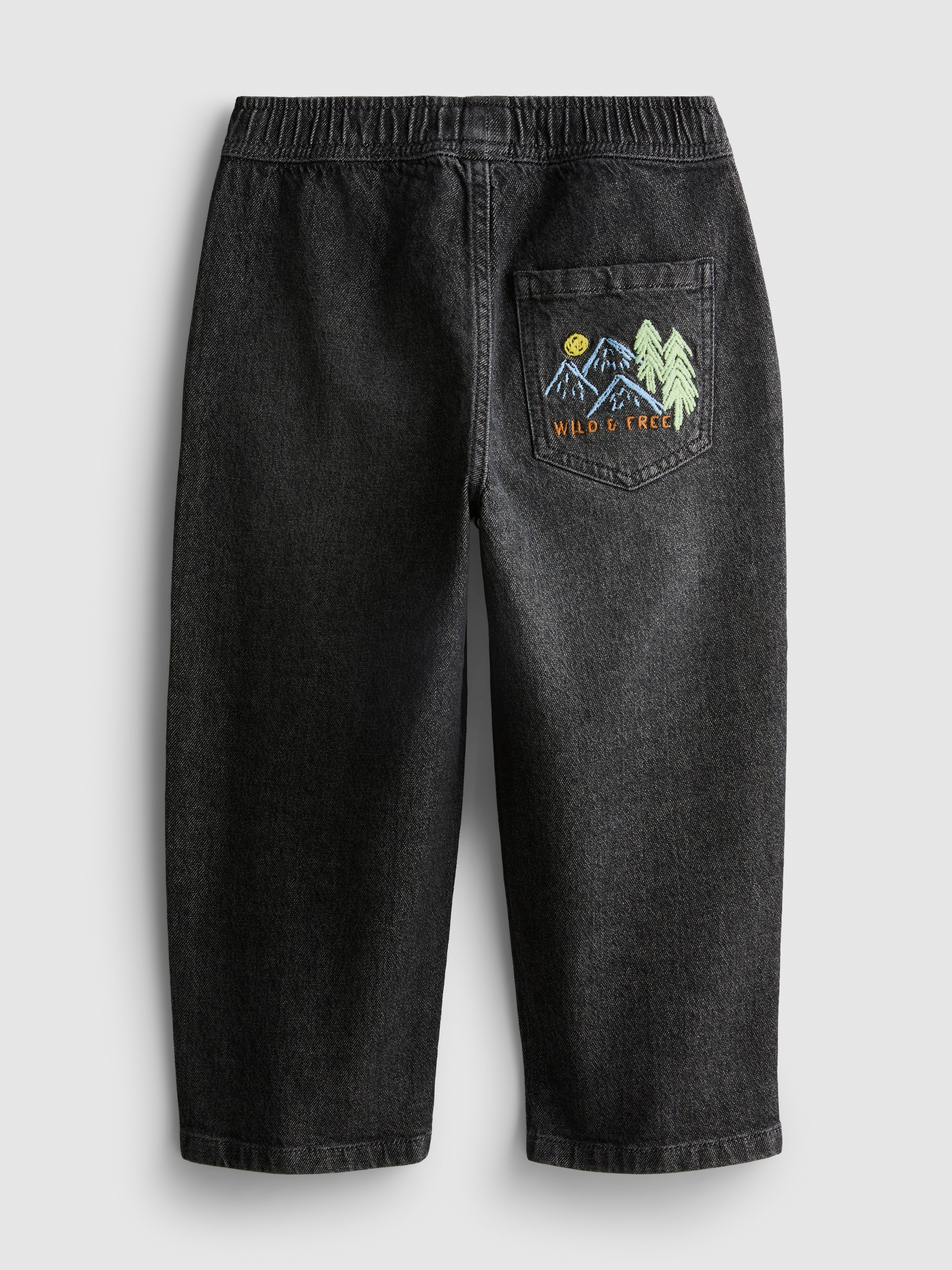 1-9yrs | Cotton Rich Embroidered Barrel Leg Jeans