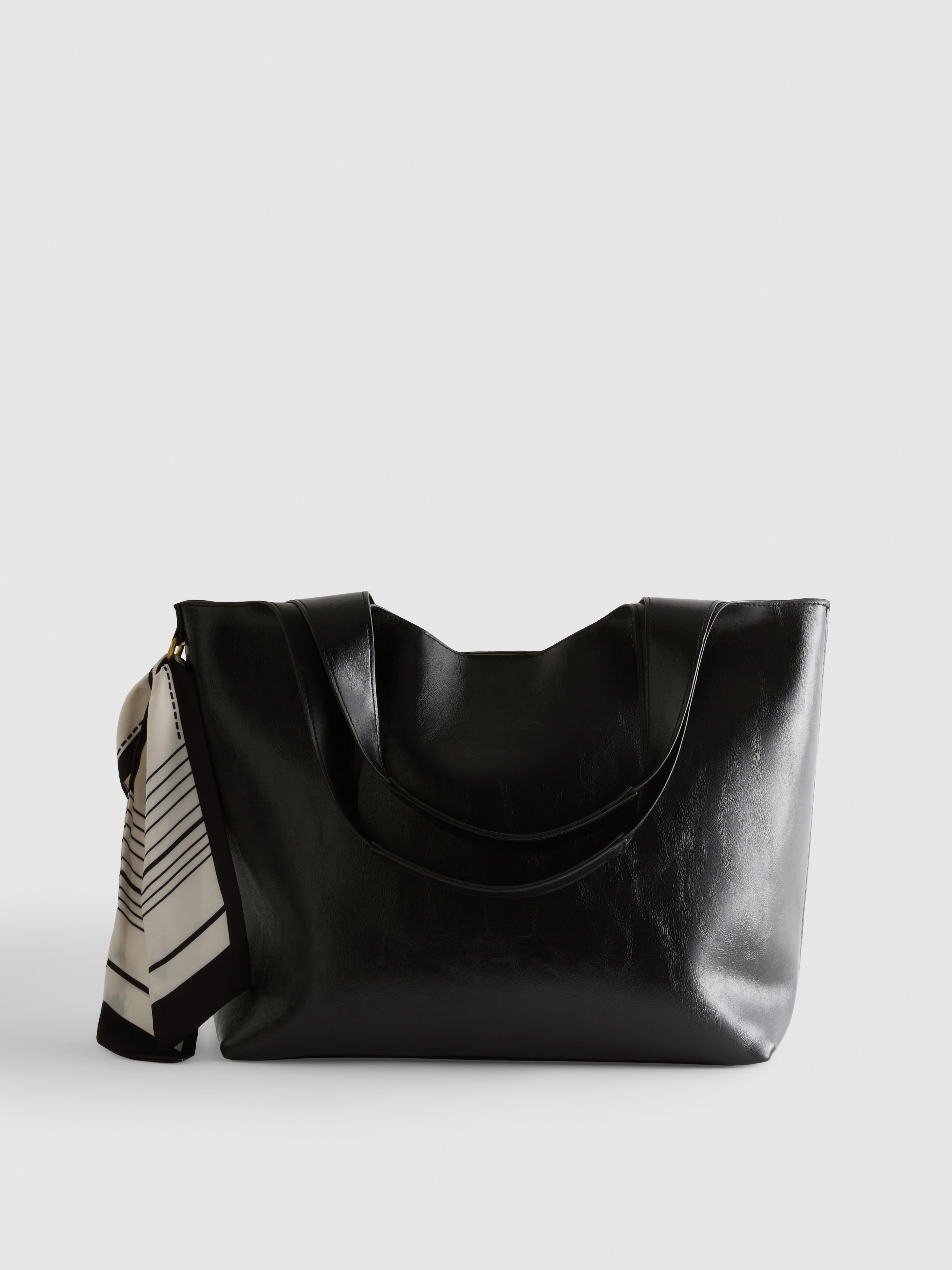 Scarf-Detail Tote Bag